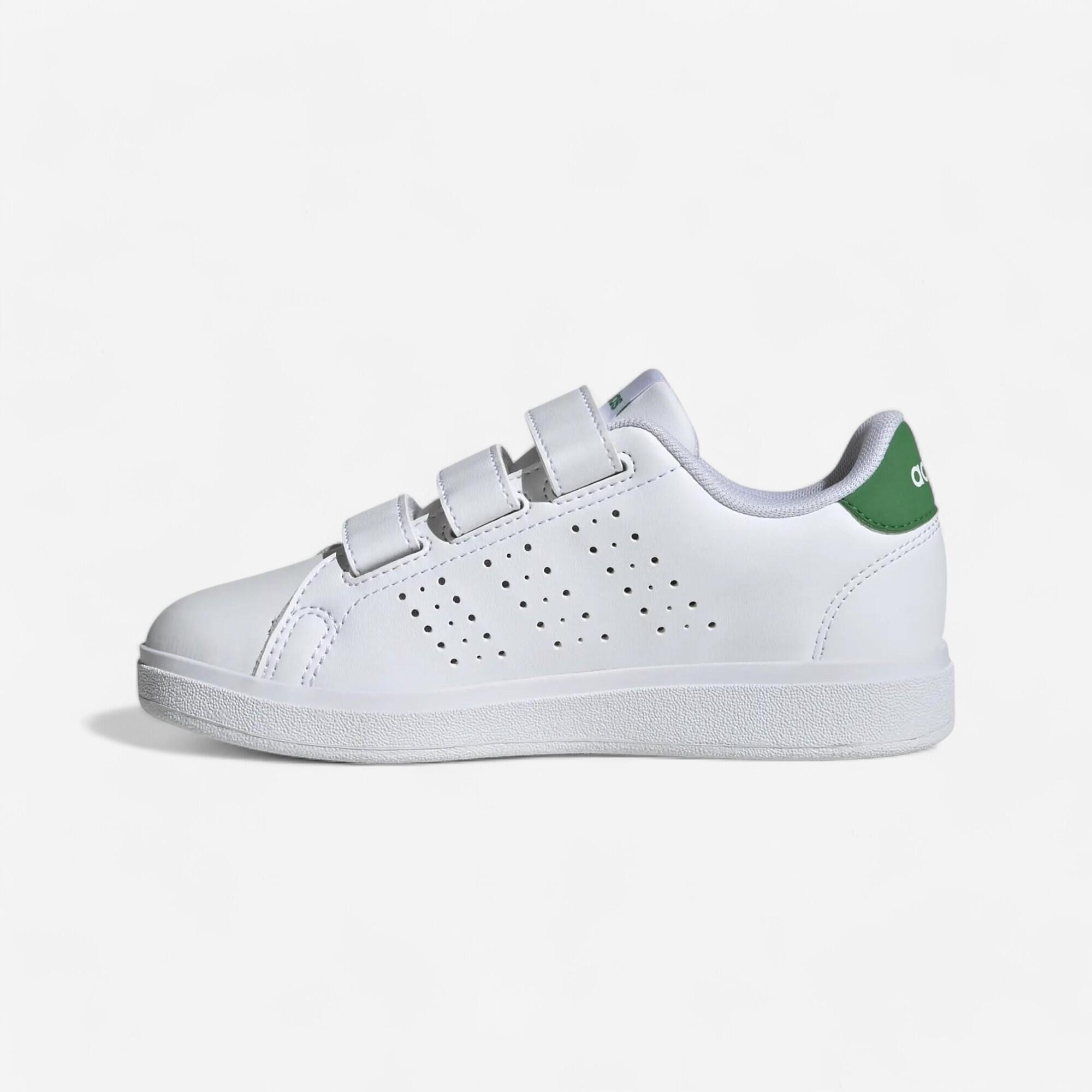 Adidas - Chaussure Adidas Advantage Scratch Enfant - Blanc Et Vert - Baskets - Education Sportive Enfant - - 33 - Decathlon