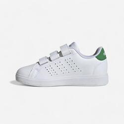 Chaussure adidas ADVANTAGE scratch enfant - blanc et vert