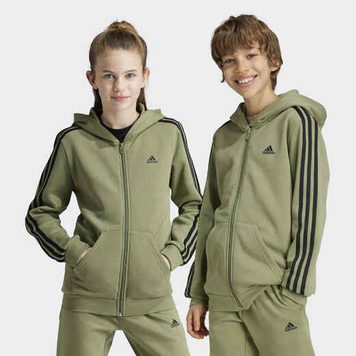 
      Kids' 3-Stripe Zip-Up Sweatshirt - Green
  