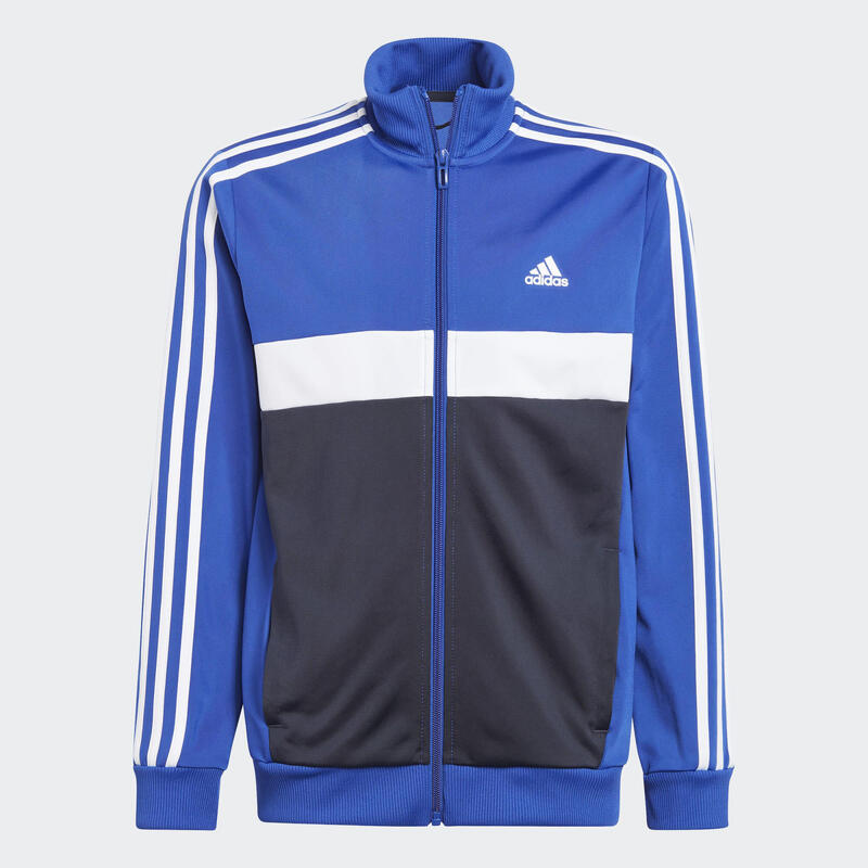 Tuta ADIDAS bambino ginnastica poliestere 3 strisce nero-azzurro