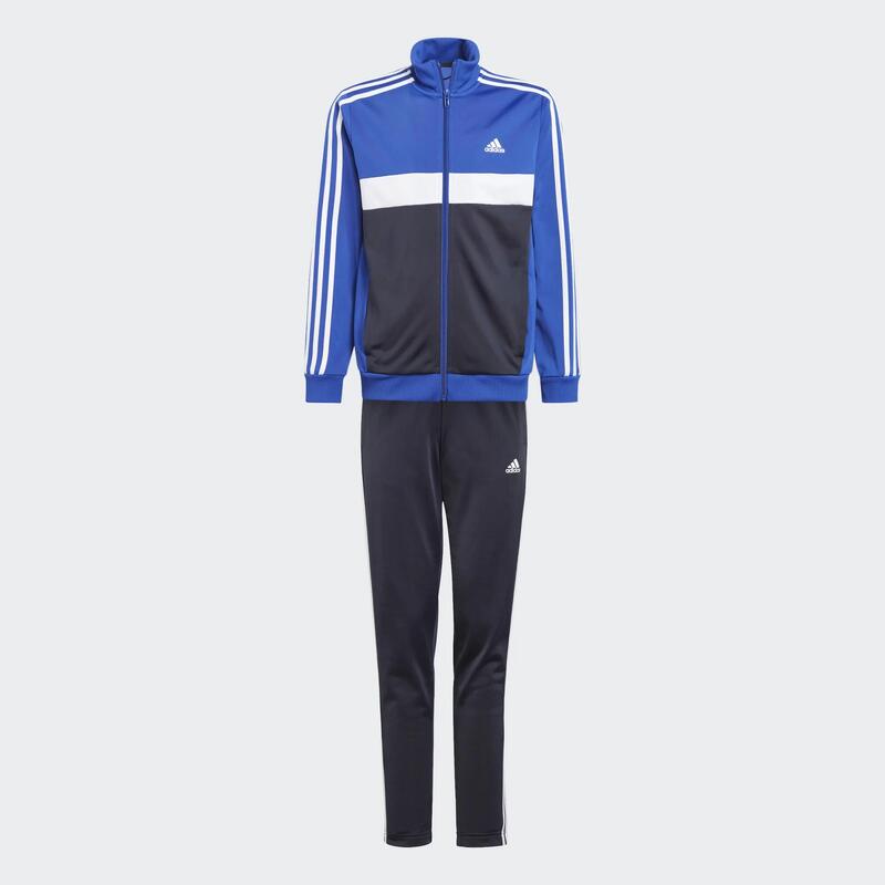 Tuta ADIDAS bambino ginnastica poliestere 3 strisce nero-azzurro