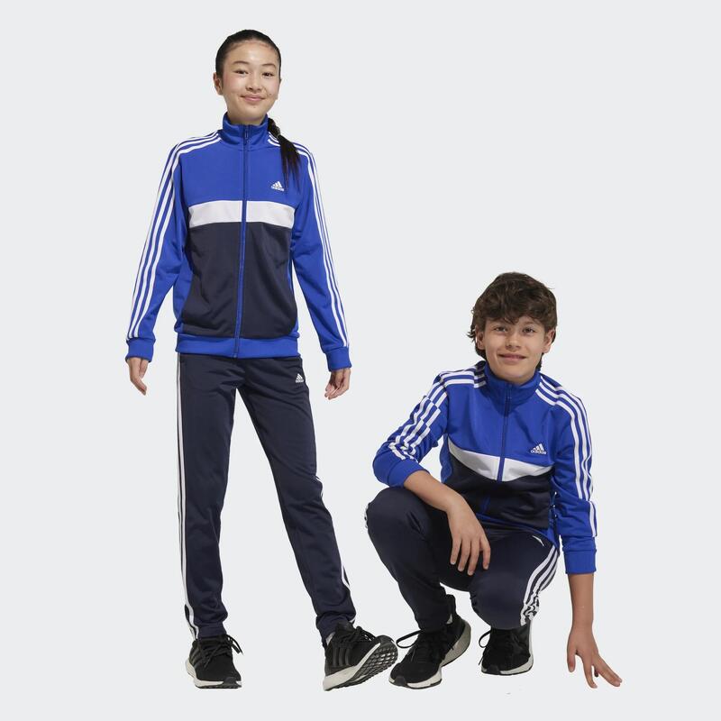 Survêtement 3 bandes Adidas enfant - noir et bleu