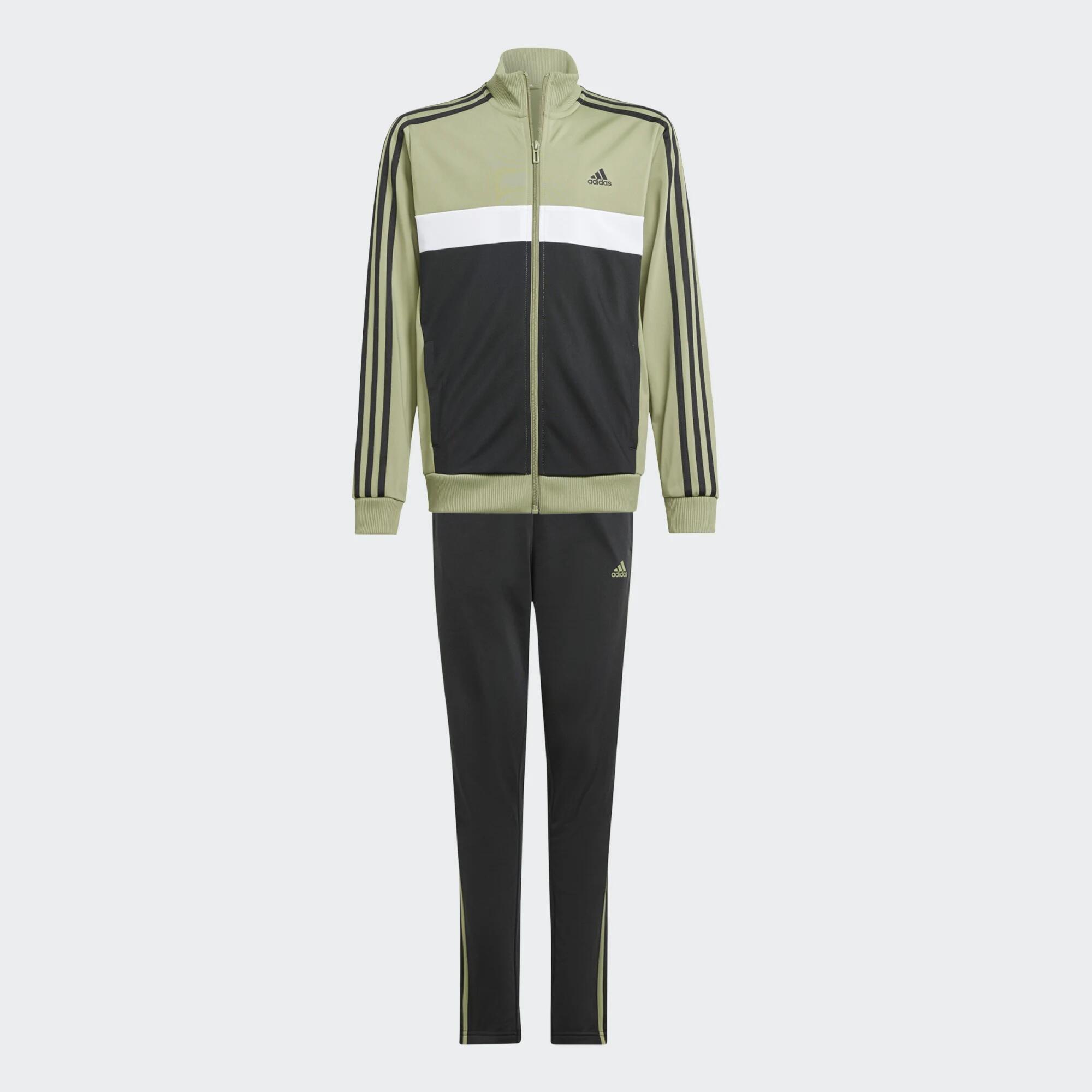 Adidas - Survêtement 3 Bandes Adidas Enfant - Noir Et Vert - Survêtement - Education Sportive Enfant - - 8 À 10 Ans - Decathlon