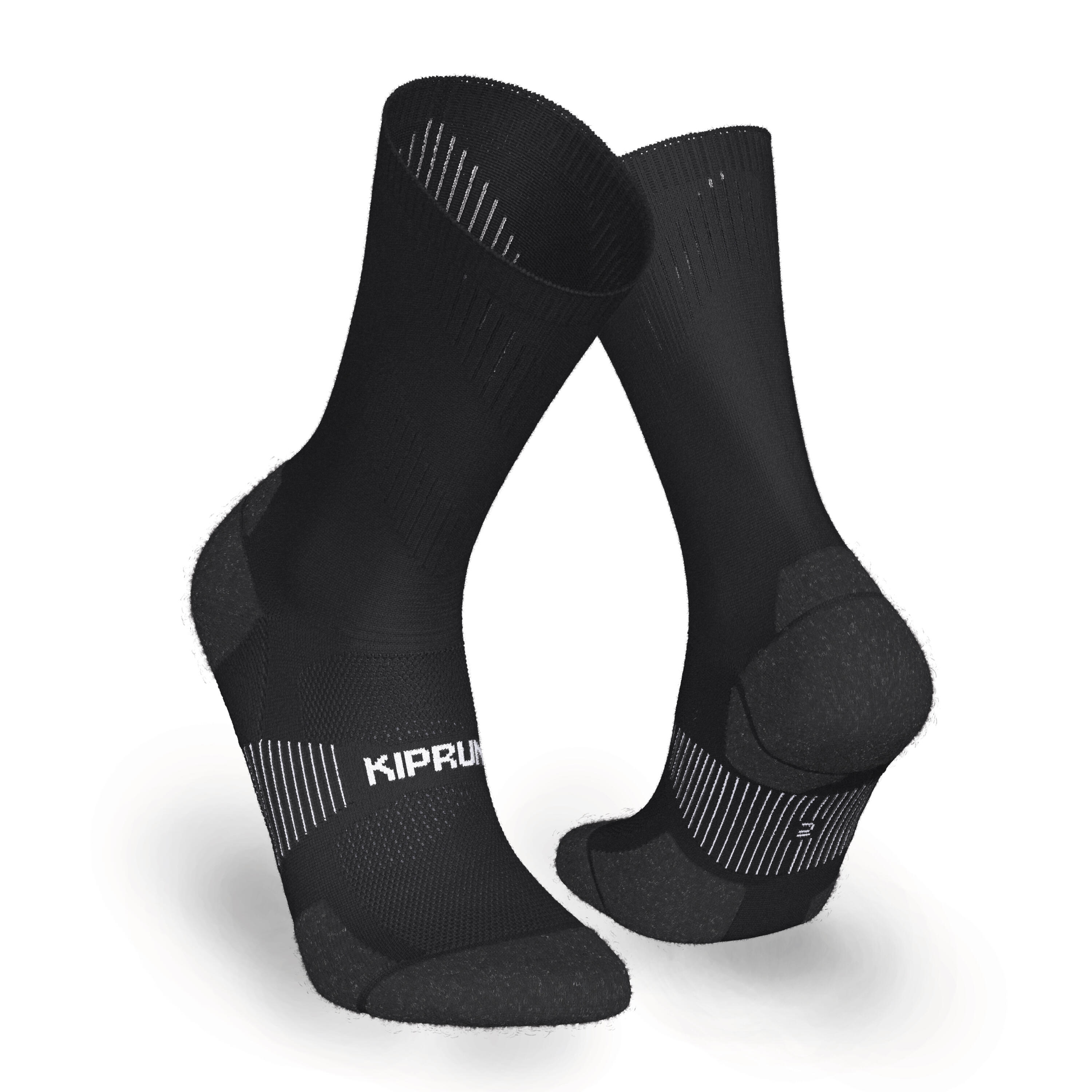 KIPRUN RUNNING MID-CALF FINE SOCKS - RUN 900 BLACK