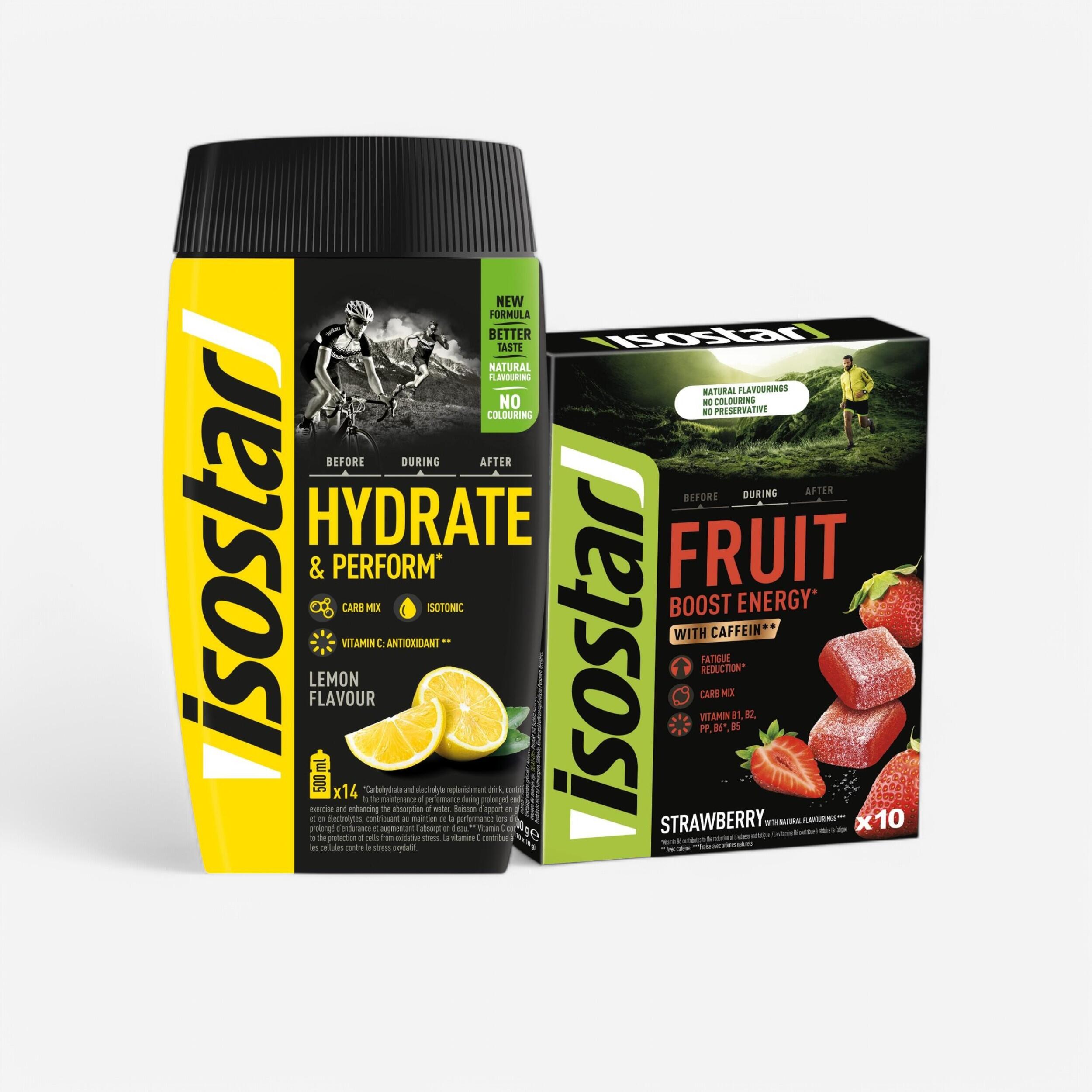 Isostar - Pack Boisson Isotonique Citron 560g Et Pâtes De Fruits Fraise 10 X 10g - Boisson Isotonique - Nutrition Et Soin - - Taille Unique -