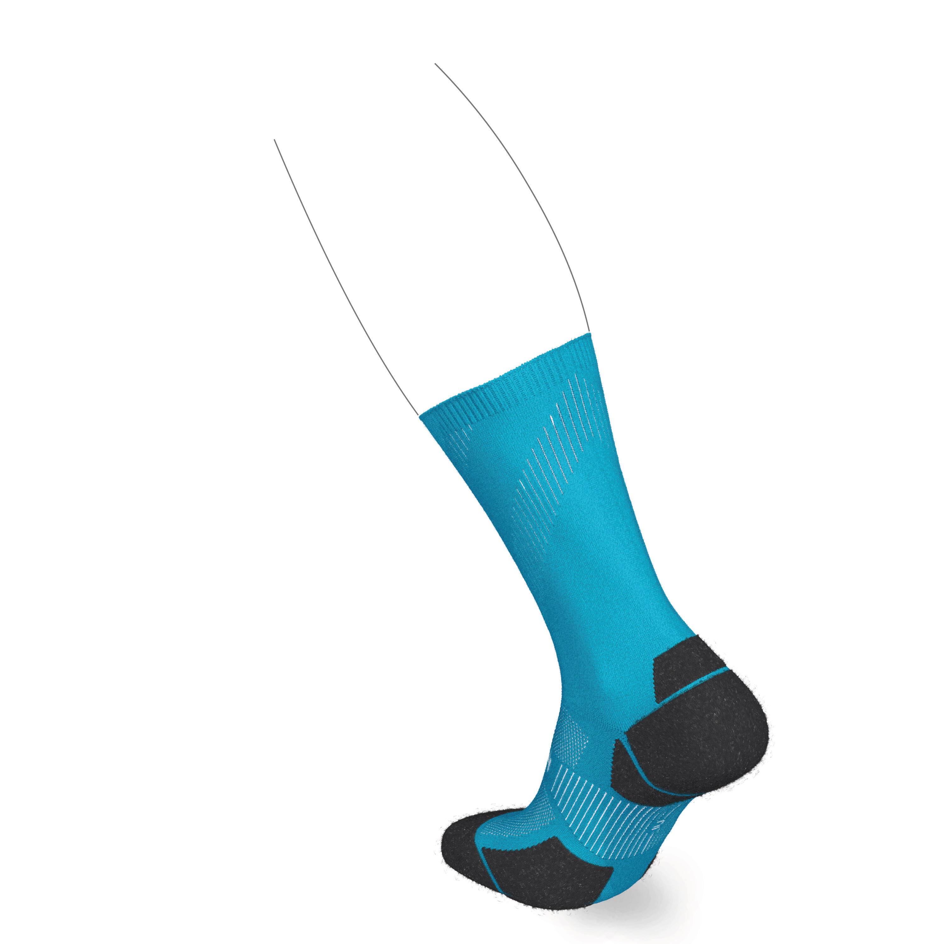 CHAUSSETTES DE RUNNING RUN900 FINES MI-MOLLET BLEUES 3/5