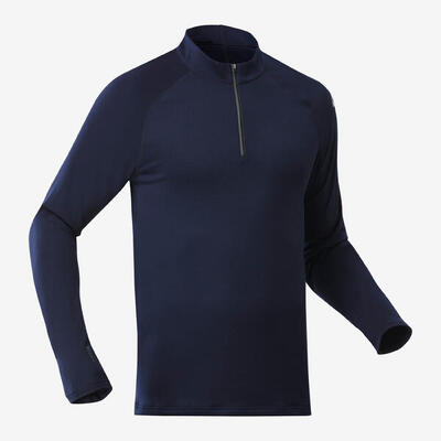 Thermoshirt voor skiën heren bl 500 1/2 rits blauw ffs