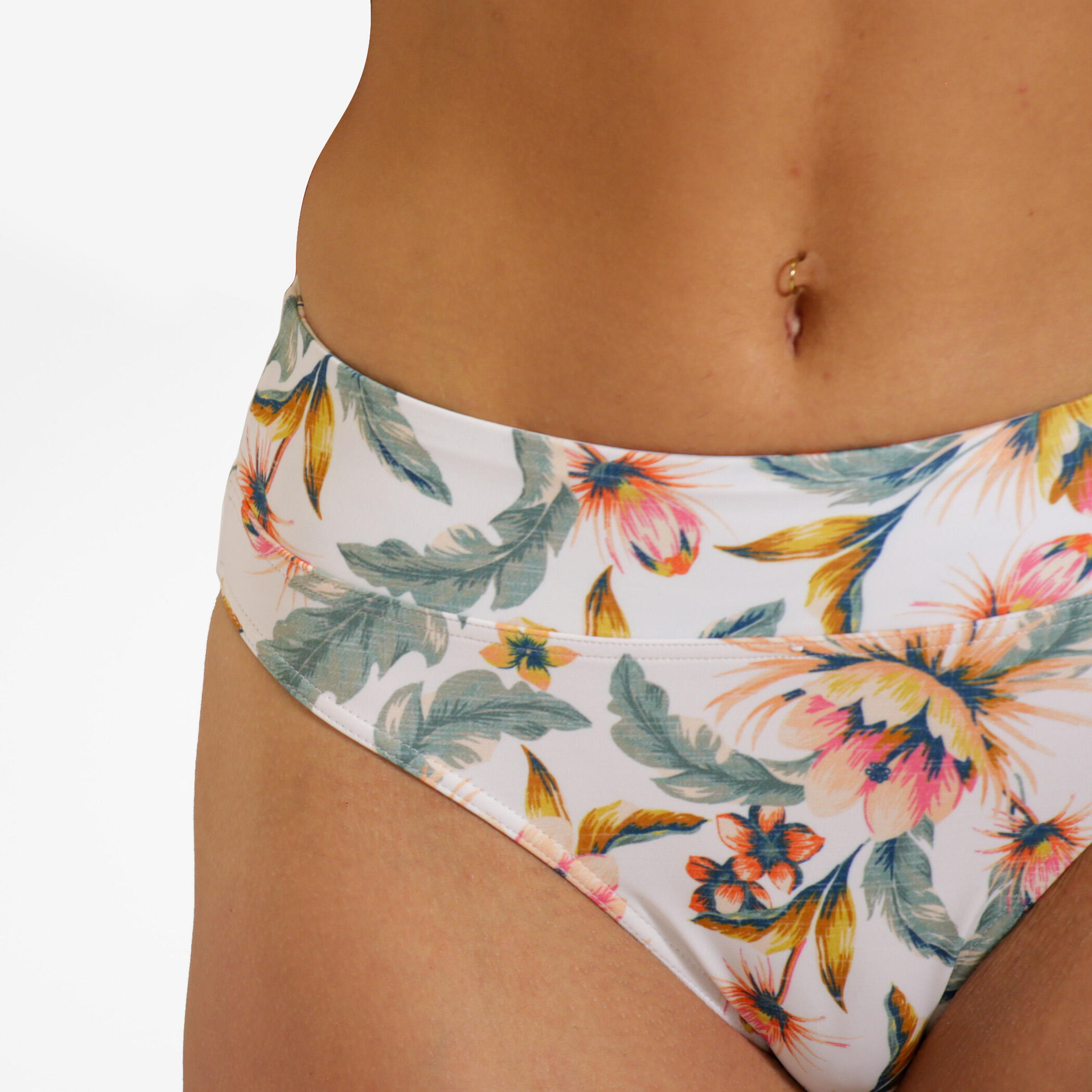 Bikinibroekje met hoge taille voor dames Nora Belly 4/4