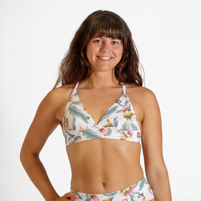 Top bikini Mujer deportivo escote V azul