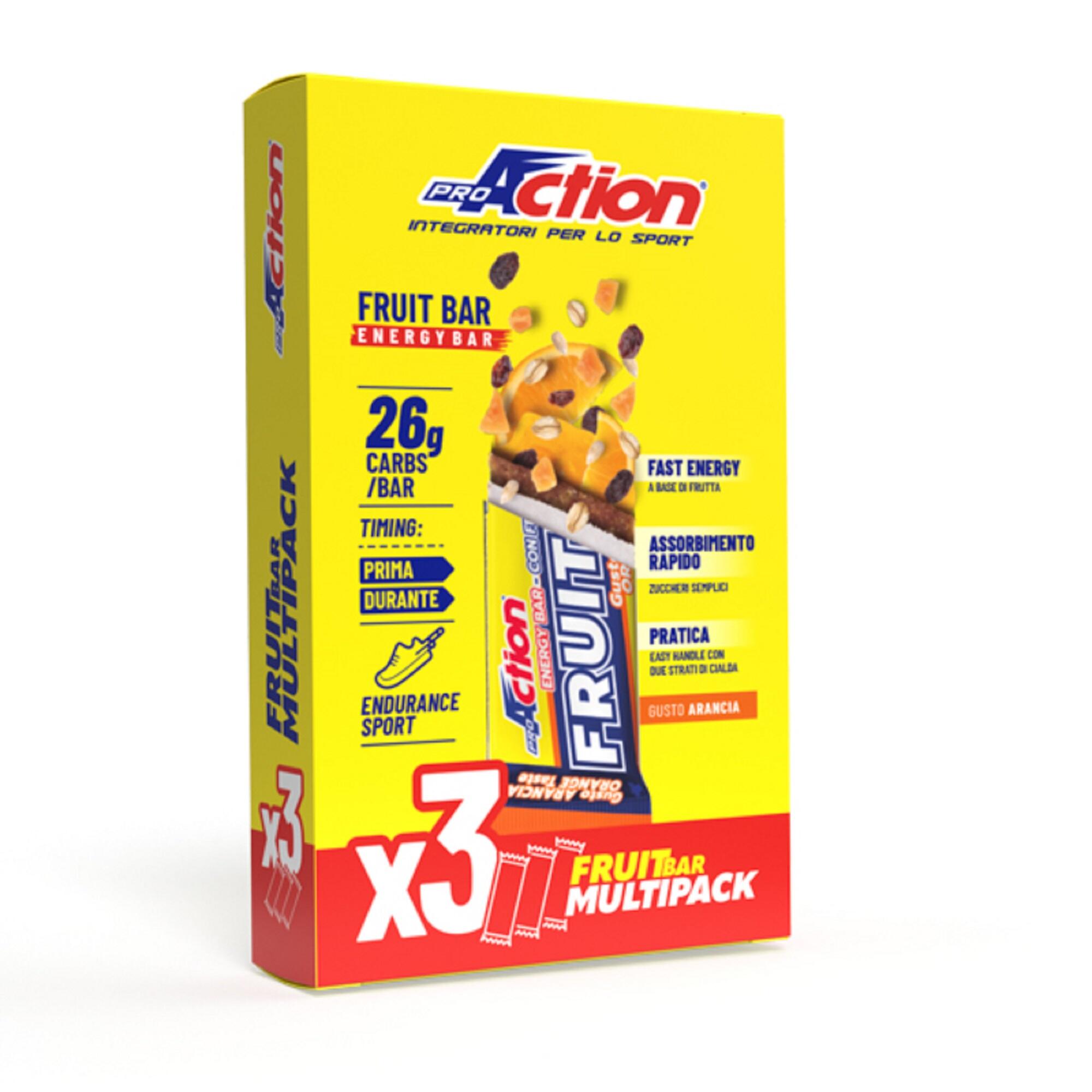 PROACTION Barretta alla frutta Fruit Bar Arancia Pack 3x26 g ProAction