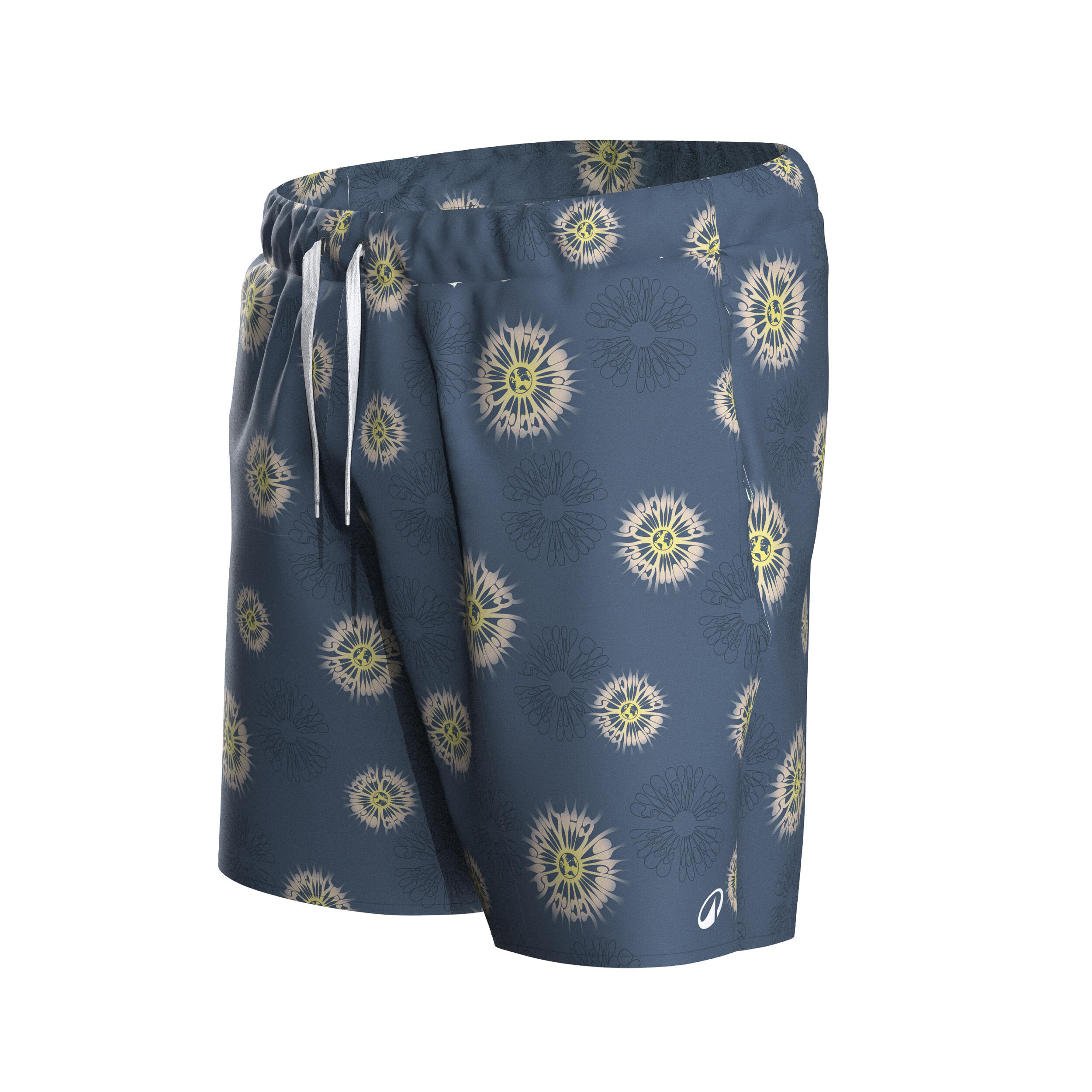 Bermuda de surf corta de 15" azul para hombre 100 Molecule 5/8