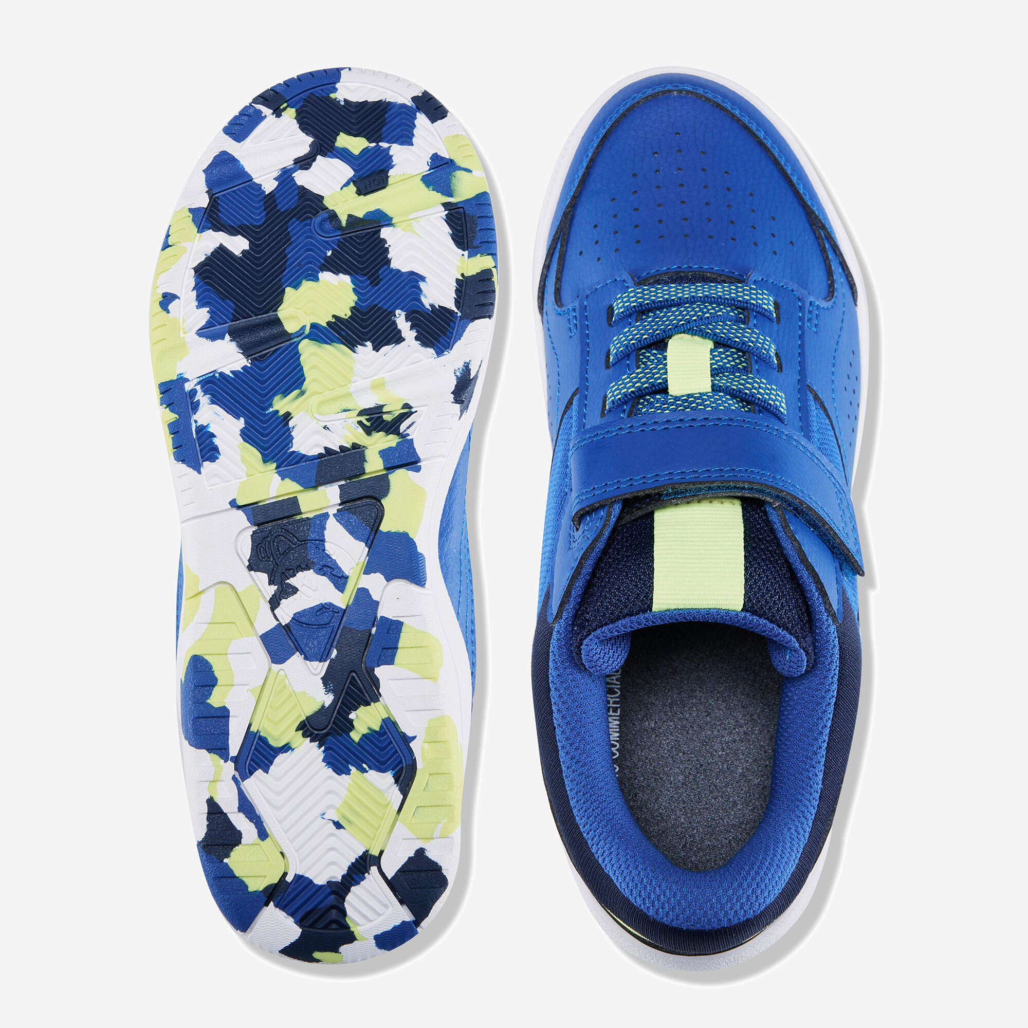 Scarpe da ginnastica bambino PLAYVENTURE YARD con strap azzurro-giallo 14/32