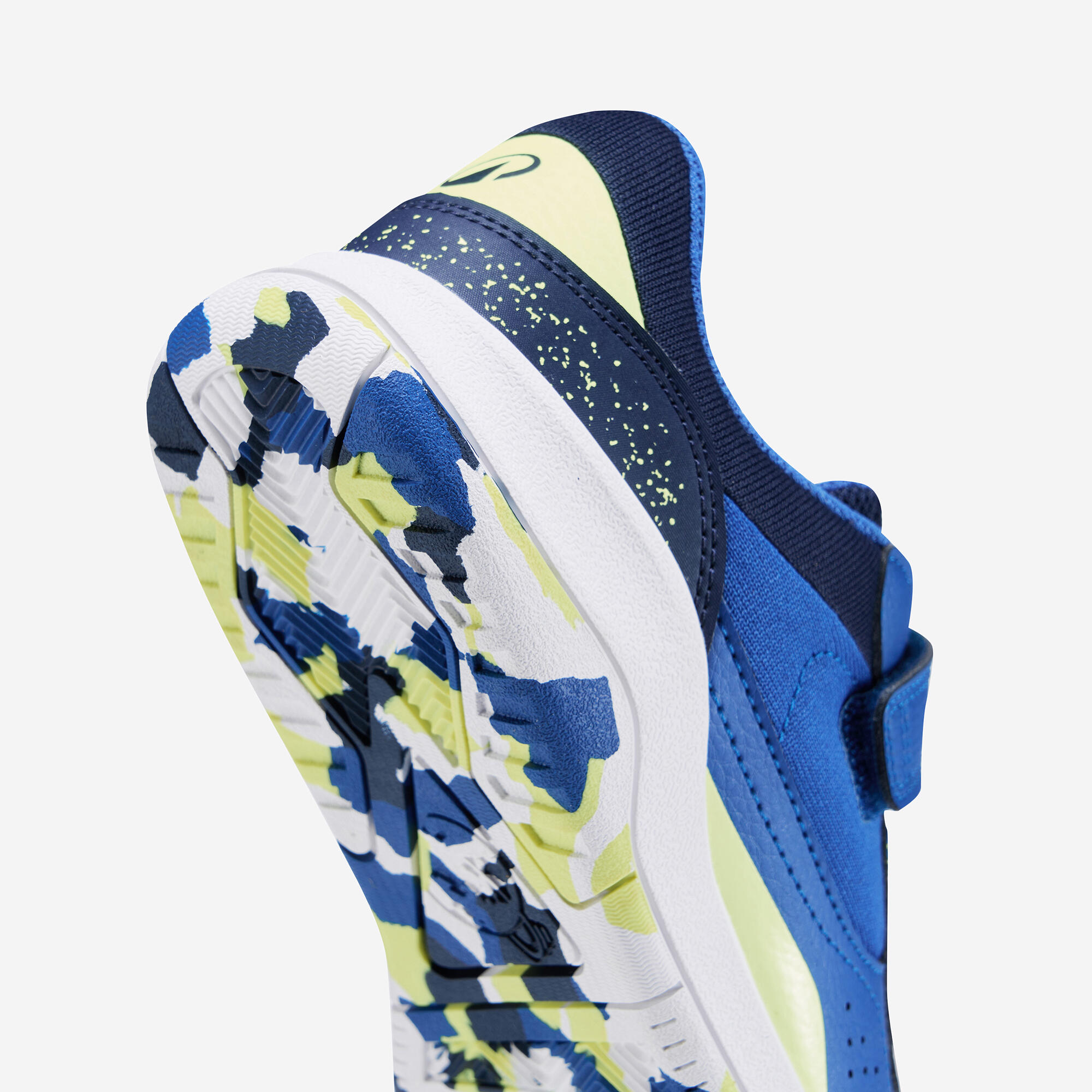 Scarpe da ginnastica bambino PLAYVENTURE YARD con strap azzurro-giallo 15/32
