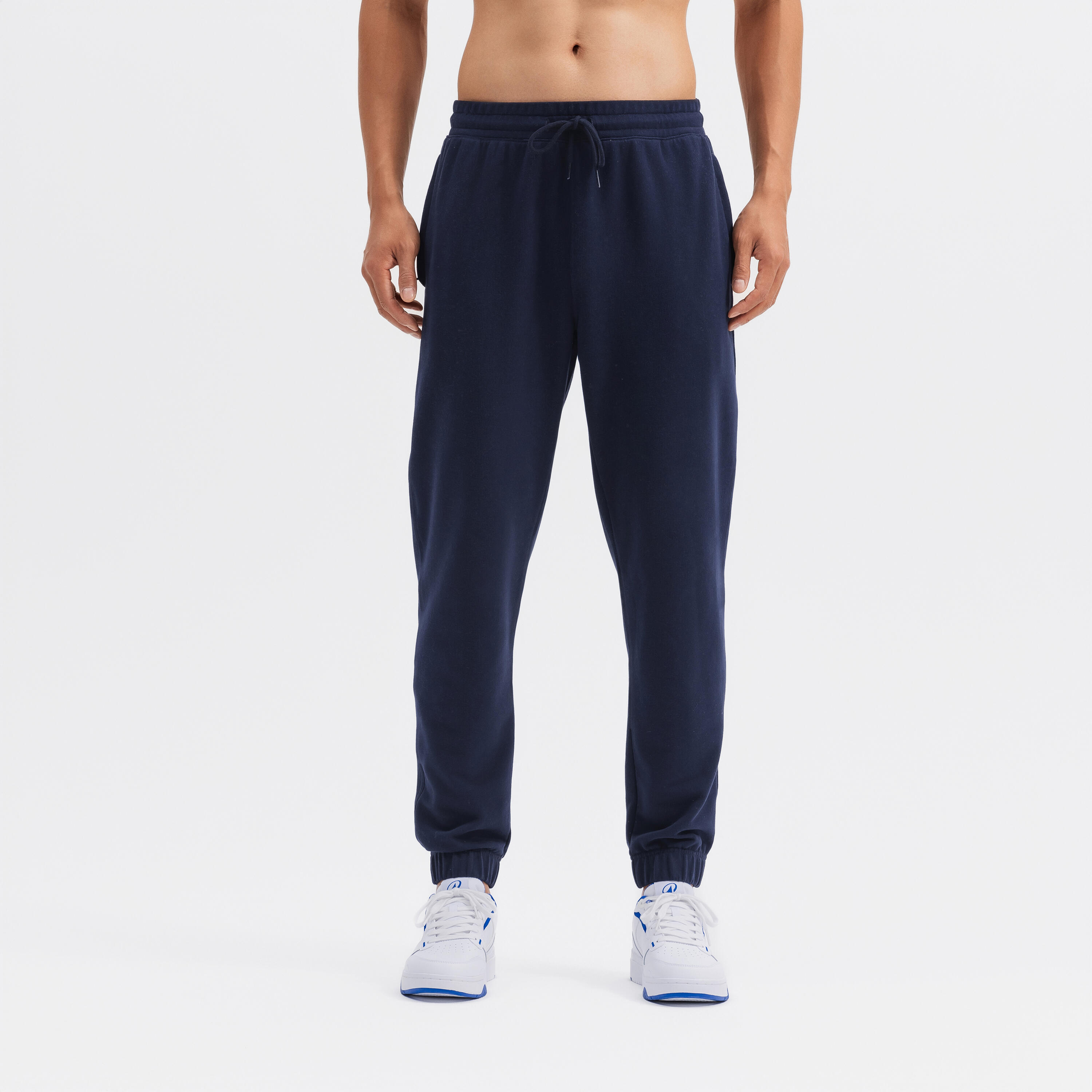 MEN TRAINING ZIP PANTS 500-asphalt blue