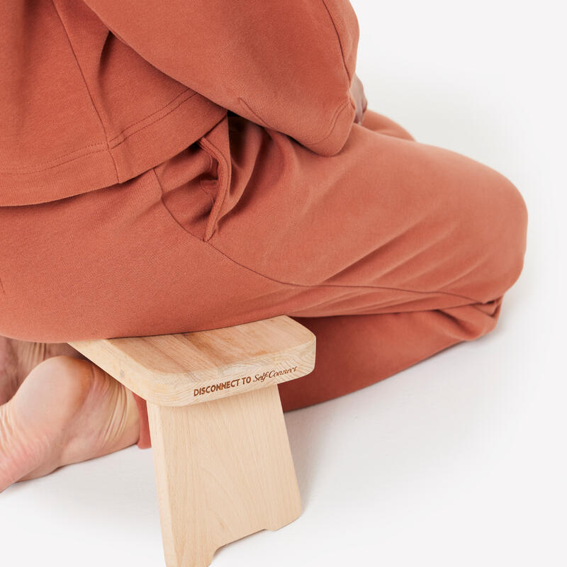 Banc de yoga et méditation pliable, bois de hêtre