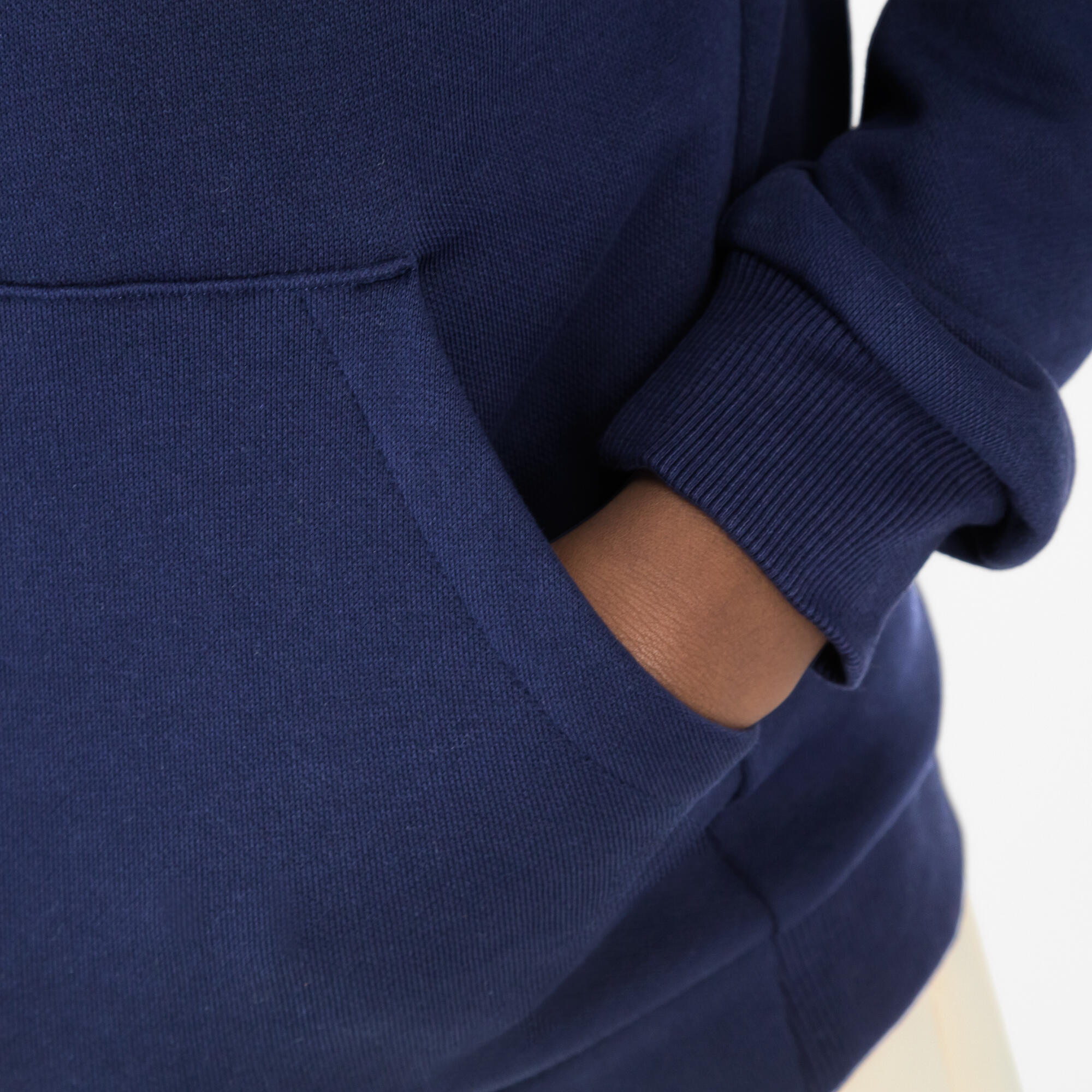 Hoodie voor gym kinderen marineblauw met opdruk 3/6