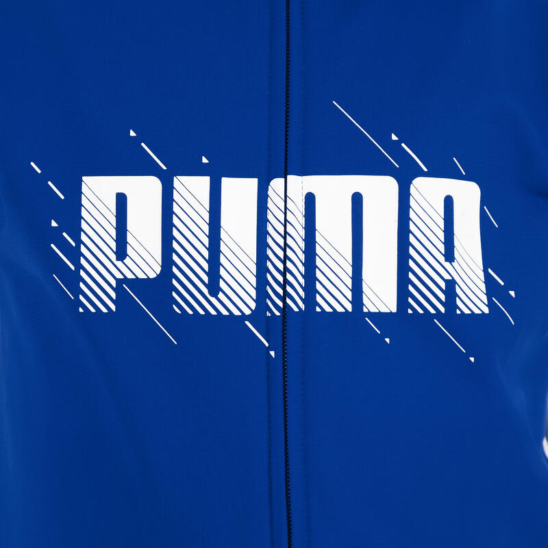 Tuta Puma bambino ginnastica felpata azzurro-bianco