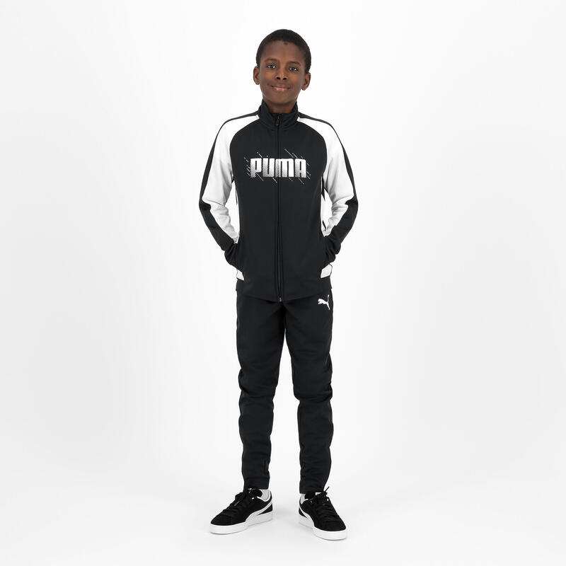 Puma Trainingsanzug Kinder - schwarz/weiss