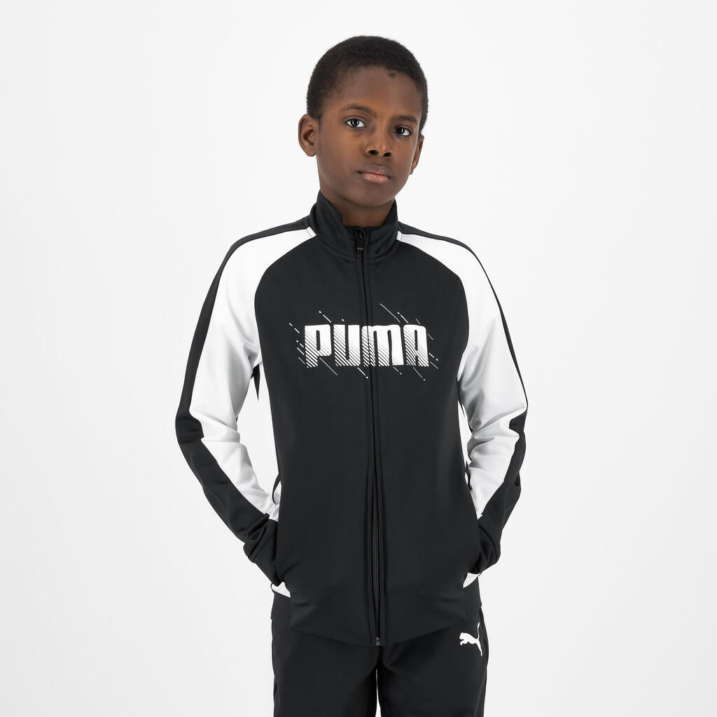 Puma Trainingsanzug Kinder - schwarz/weiss