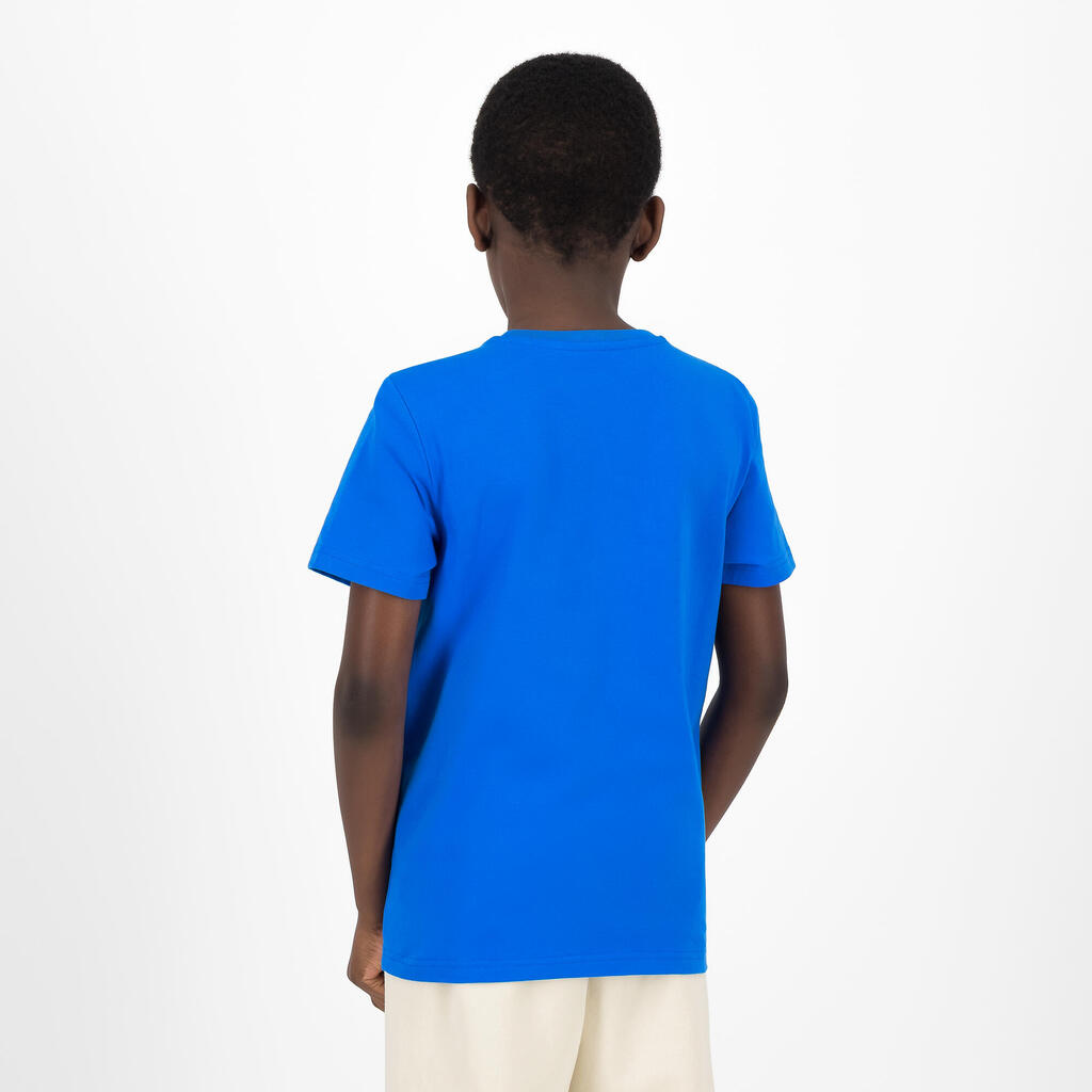 Vaikiški marškinėliai, mėlyni, su raštu