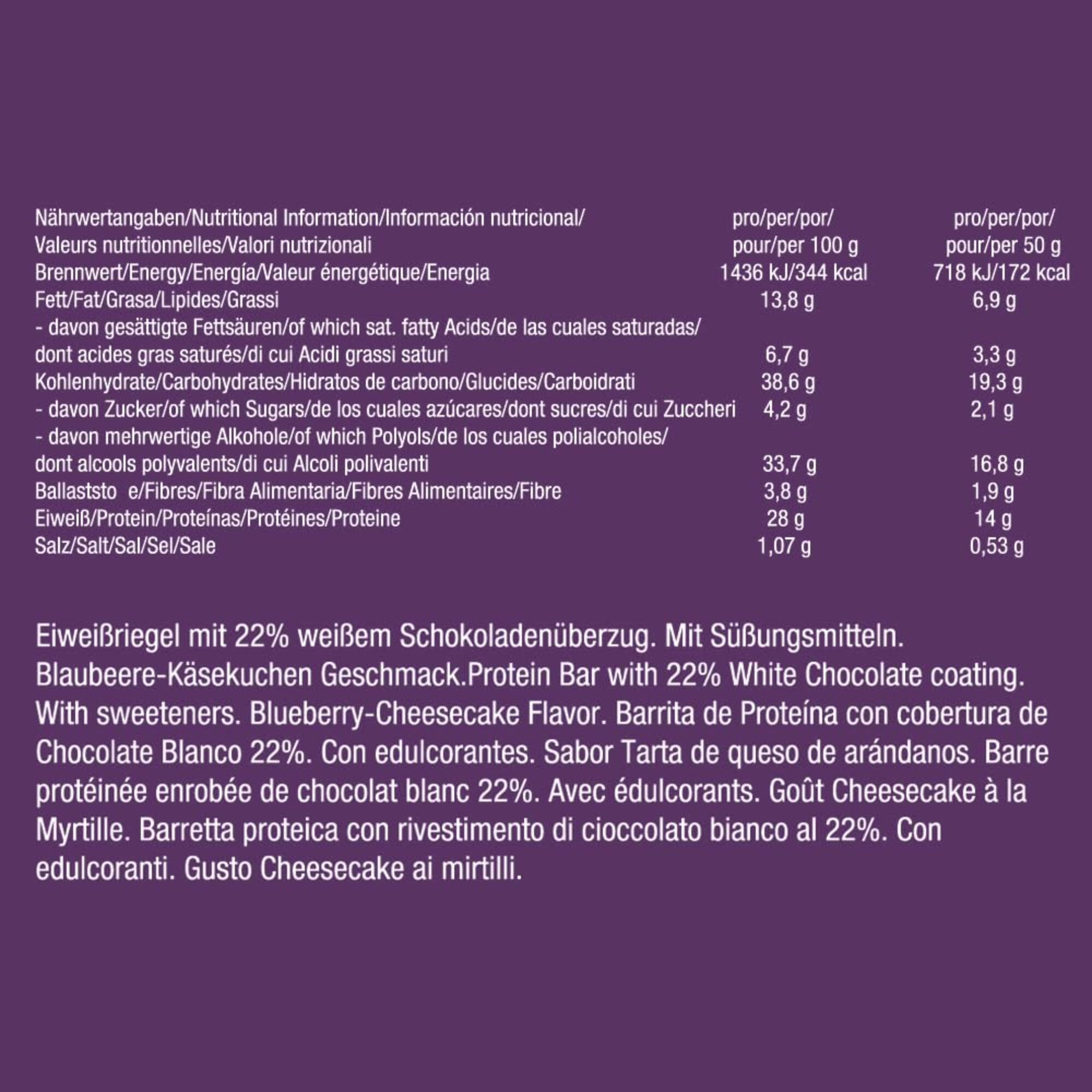 Barrita proteica joe core bar 50g Weider blueberry cheesecake 3/3