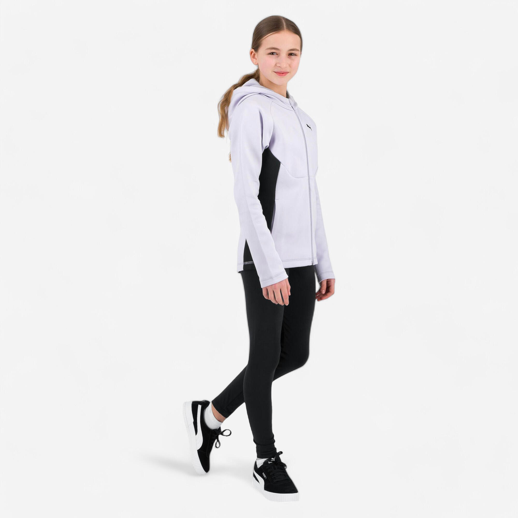 PUMA Tuta Puma bambina ginnastica con cappuccio felpata lavanda