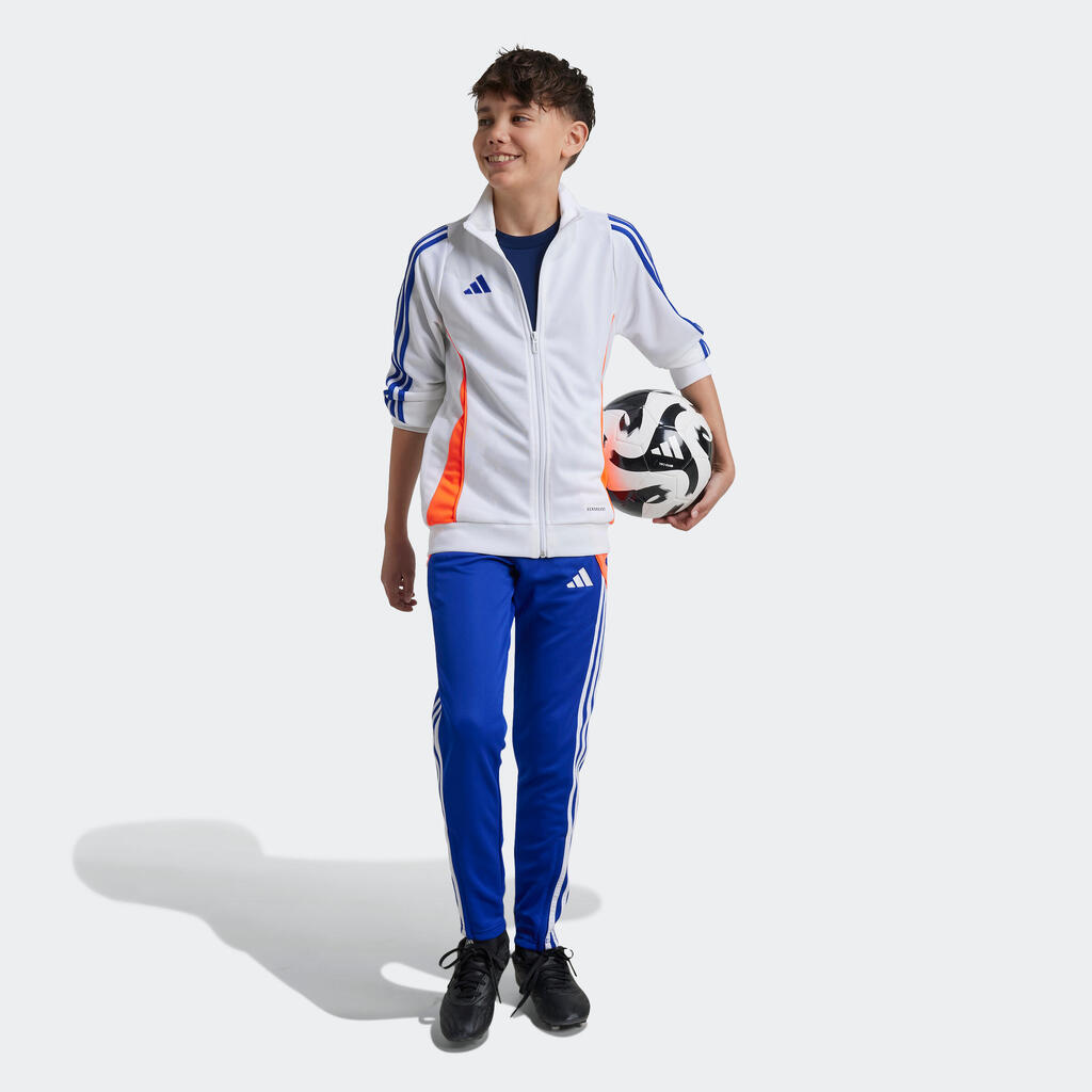 Detská futbalová tréningová bunda Tiro 24 biela