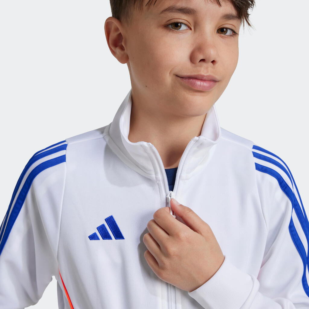 Detská futbalová tréningová bunda Tiro 24 biela