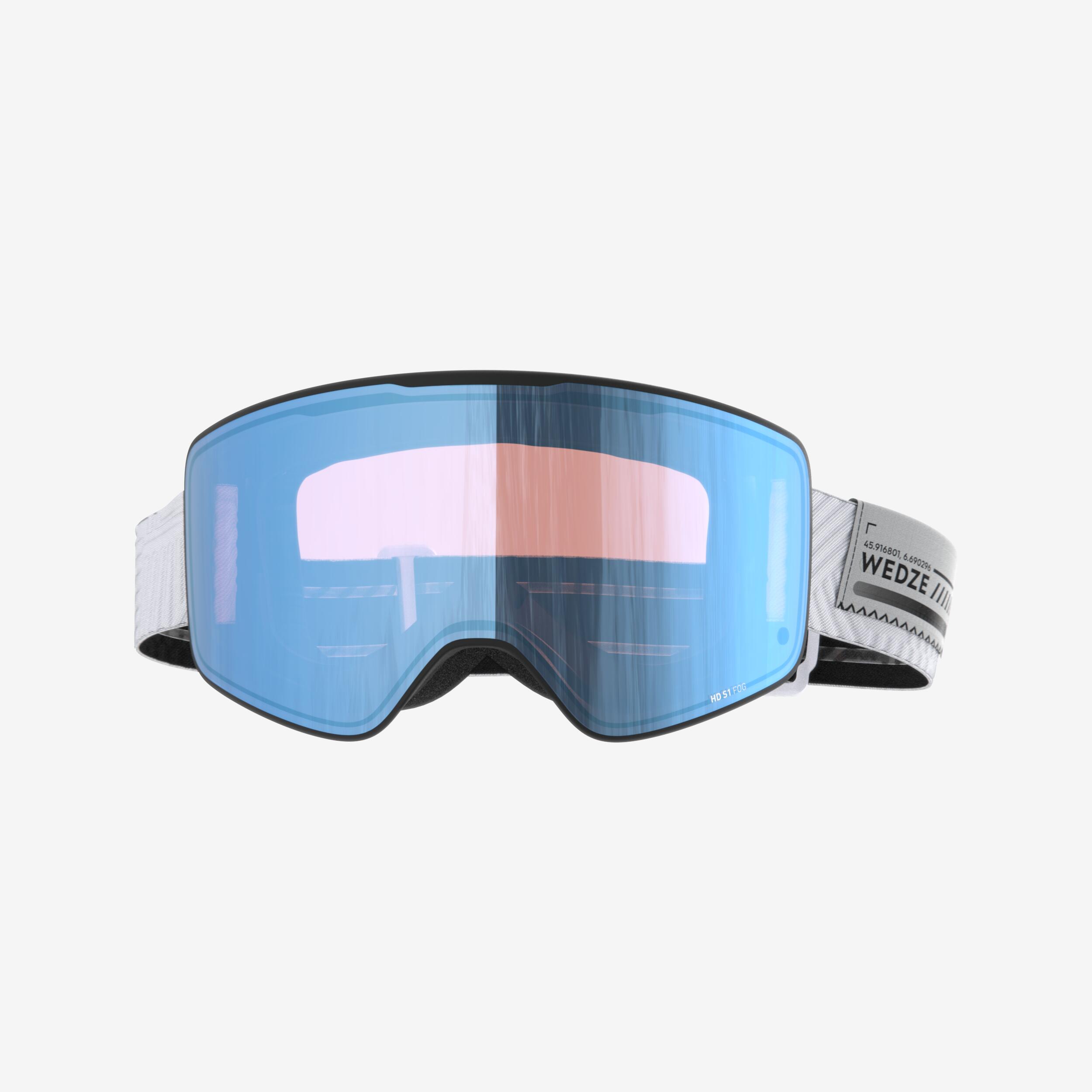 Maschera sci e snowboard adulto bambino 900 HD CILINDRICA S1 bianca WEDZE Decathlon