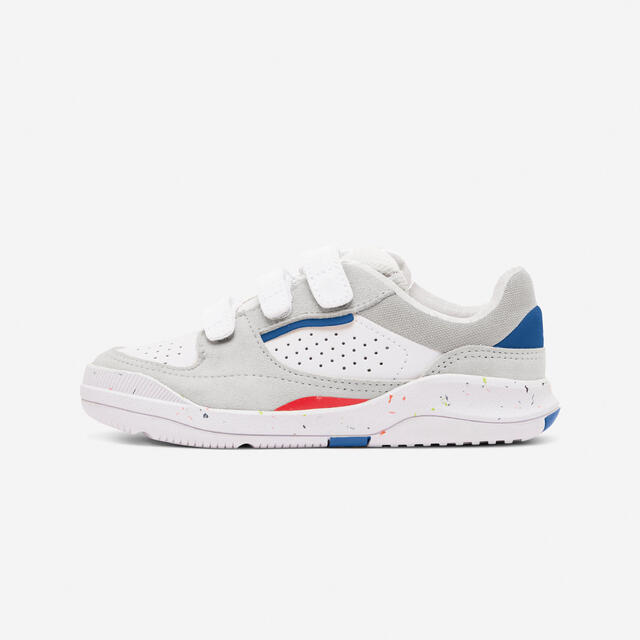Sportschuhe Kinder Klettverschluss Leder - Playventure City weiß