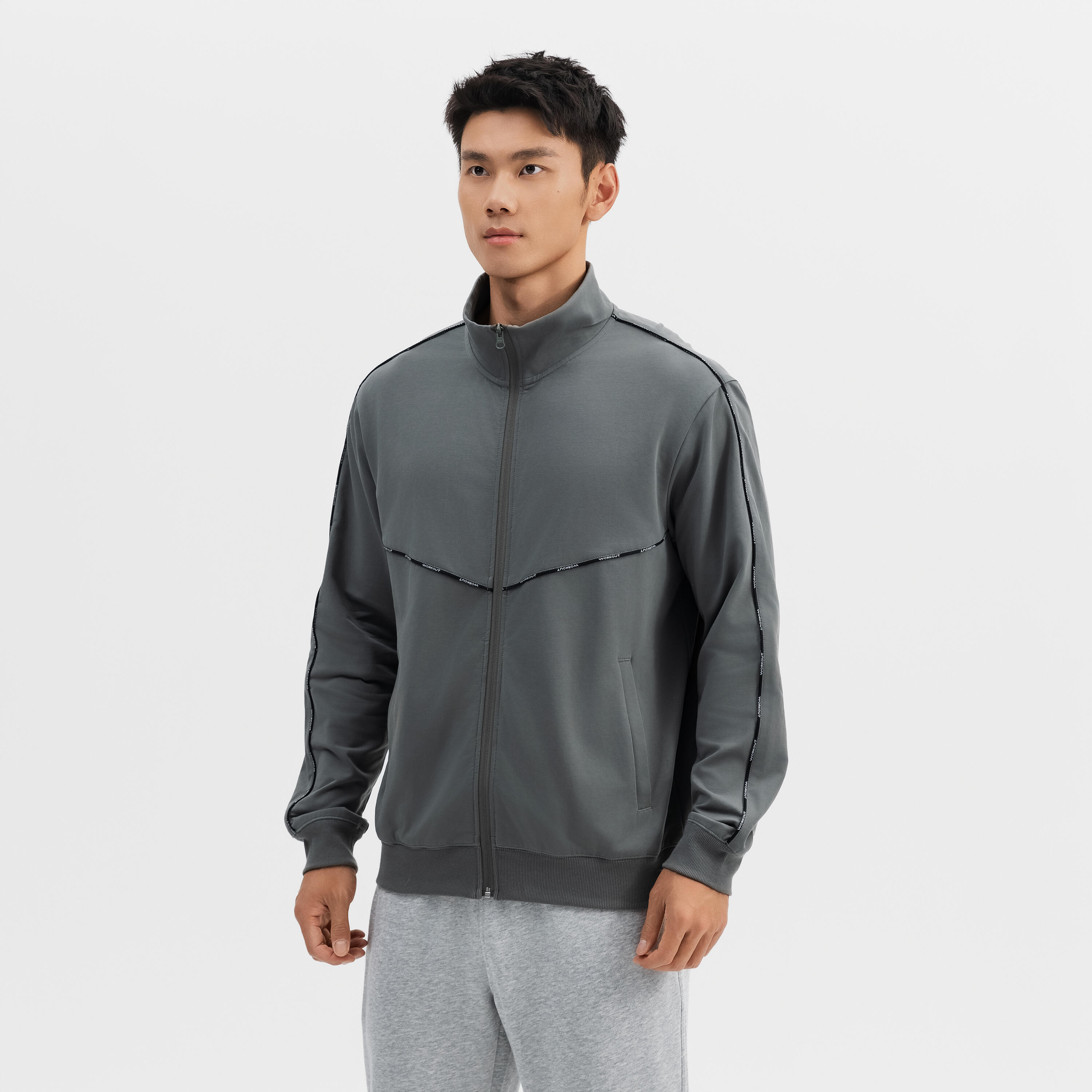 Men training jacket 520 khaki grey