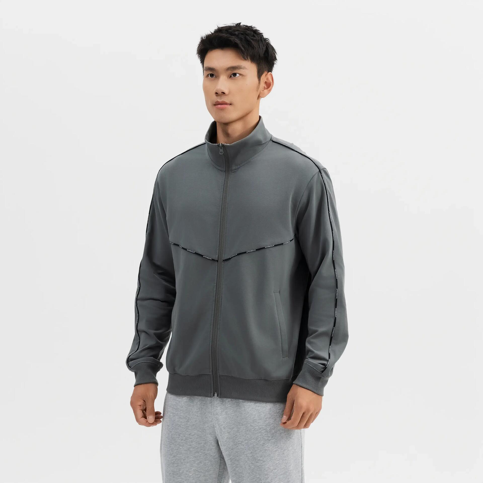 Men training jacket 520-khaki grey