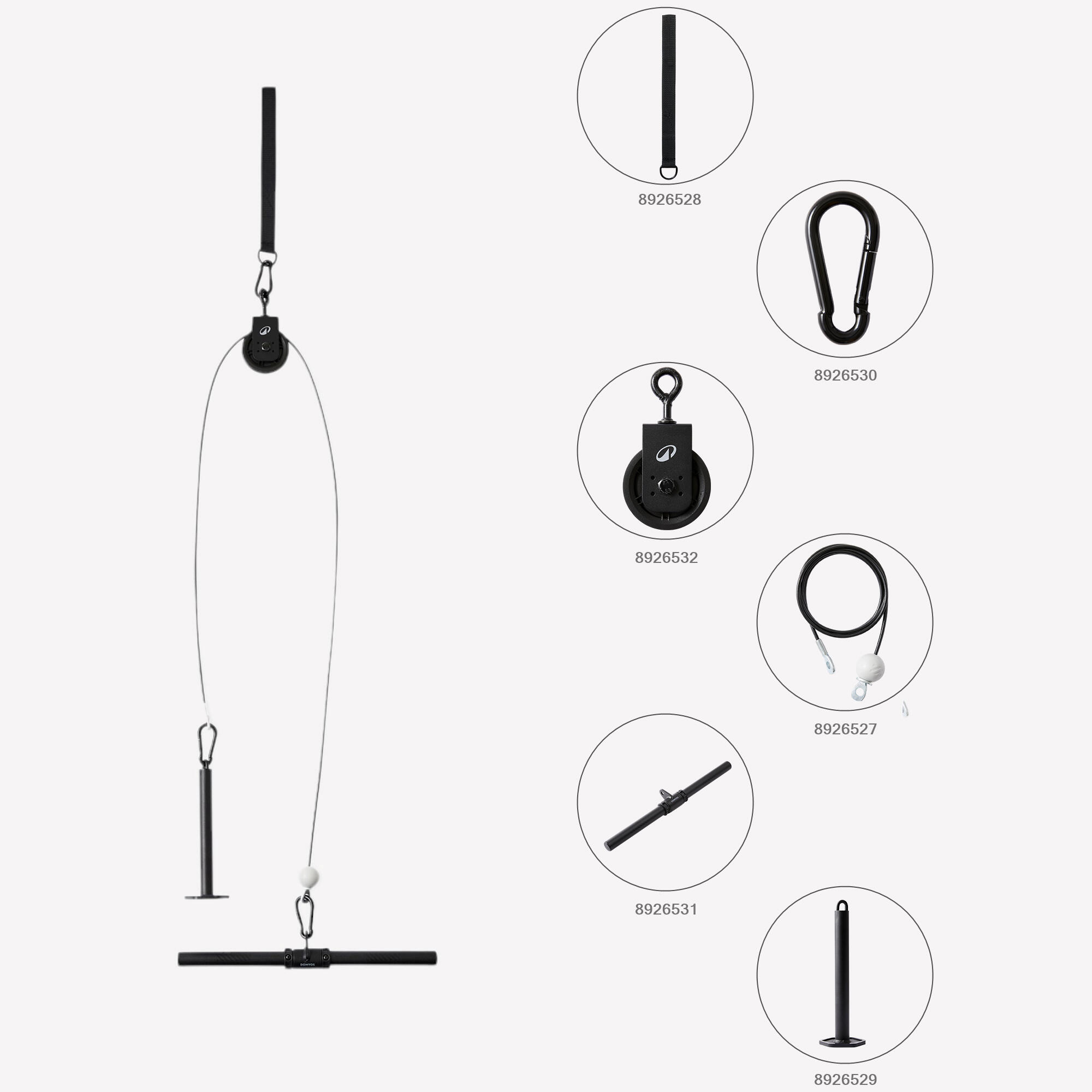 Weight Training Pulley Station With Pull Bar and Disc