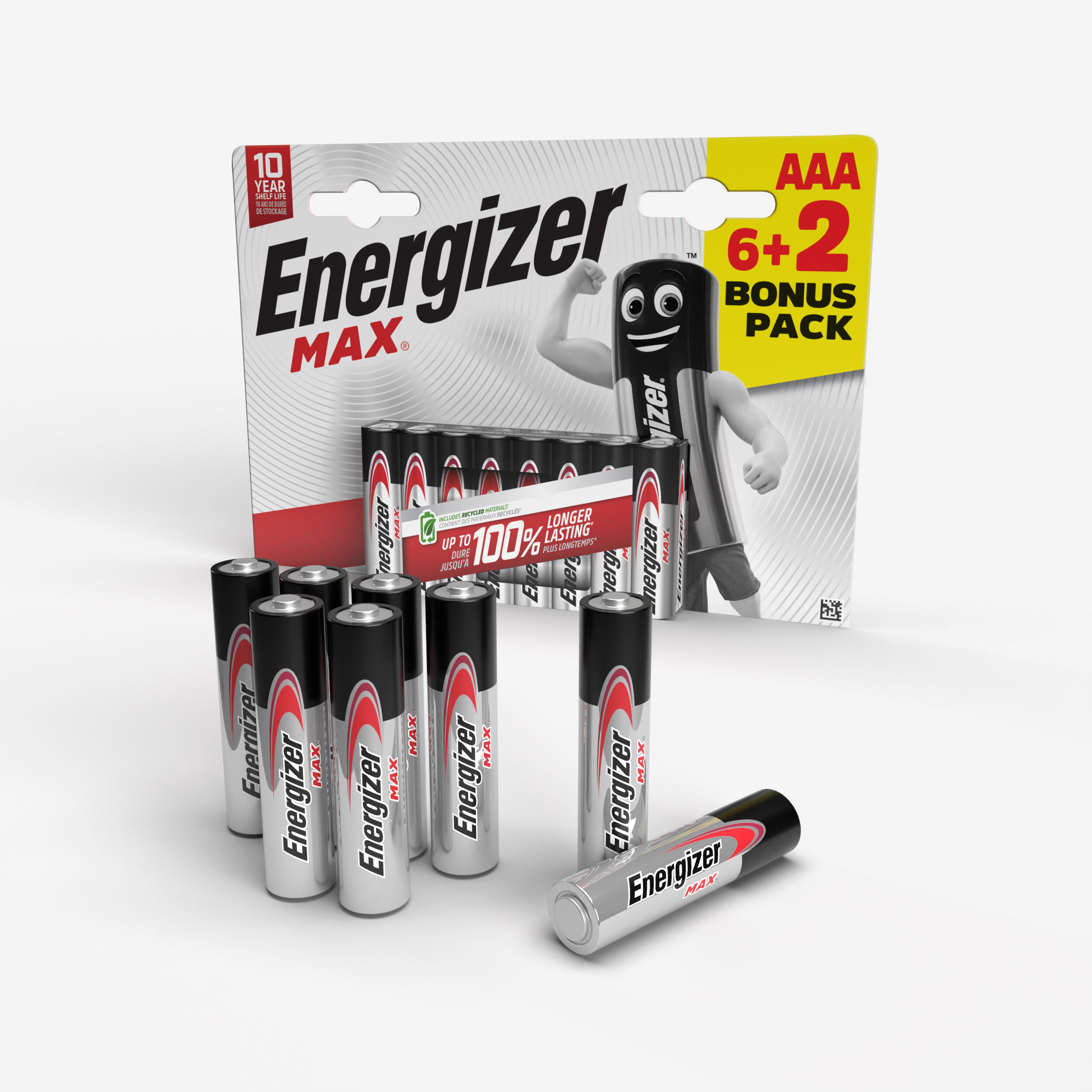 Piles alcalines aaa/lr03 max, 6 + 2 offertes 2/5