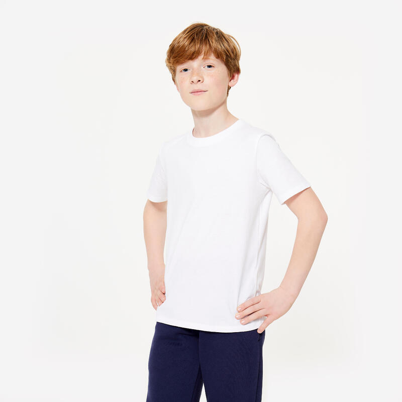 T-Shirt em Algodão de Educação Física Criança Essential Branco