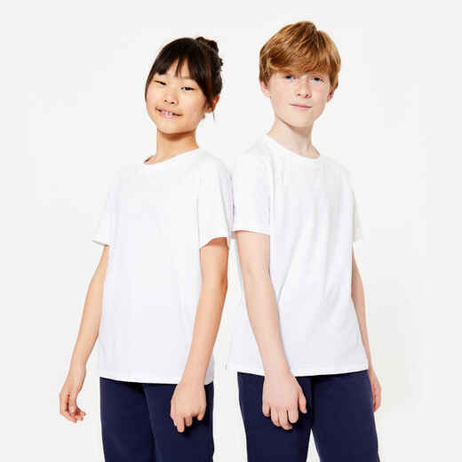 
      Kids' Unisex Multisports Cotton T-Shirt - White
  