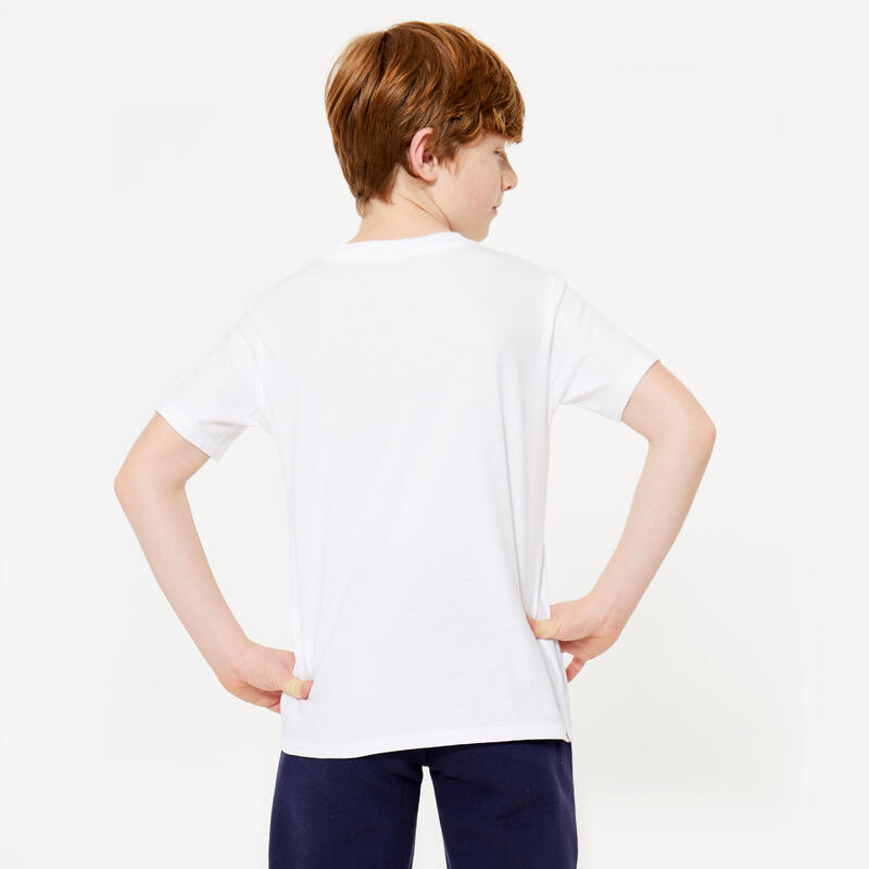 T-shirt bambino ginnastica ESSENTIALS regular fit 100% cotone bianca
