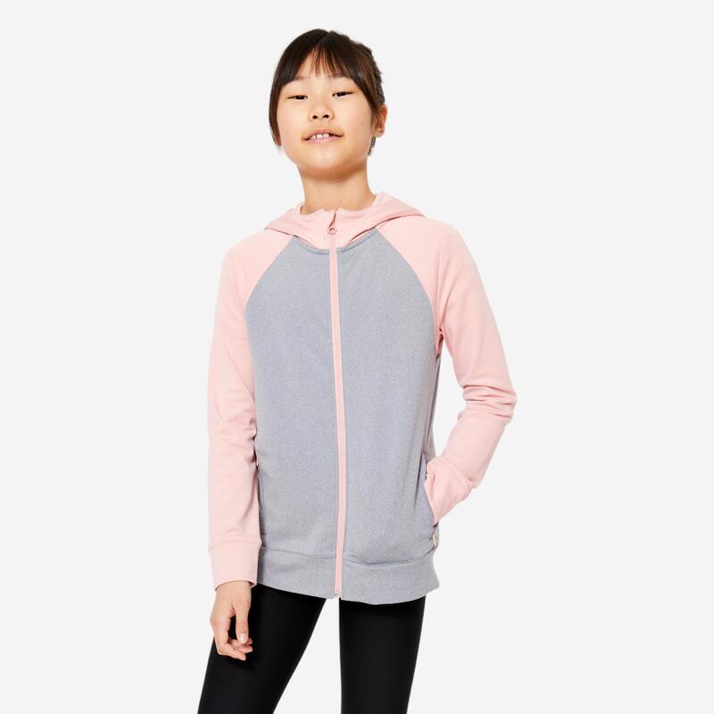 Trainingsjacke Mädchen warm - S500 rosa/grau 