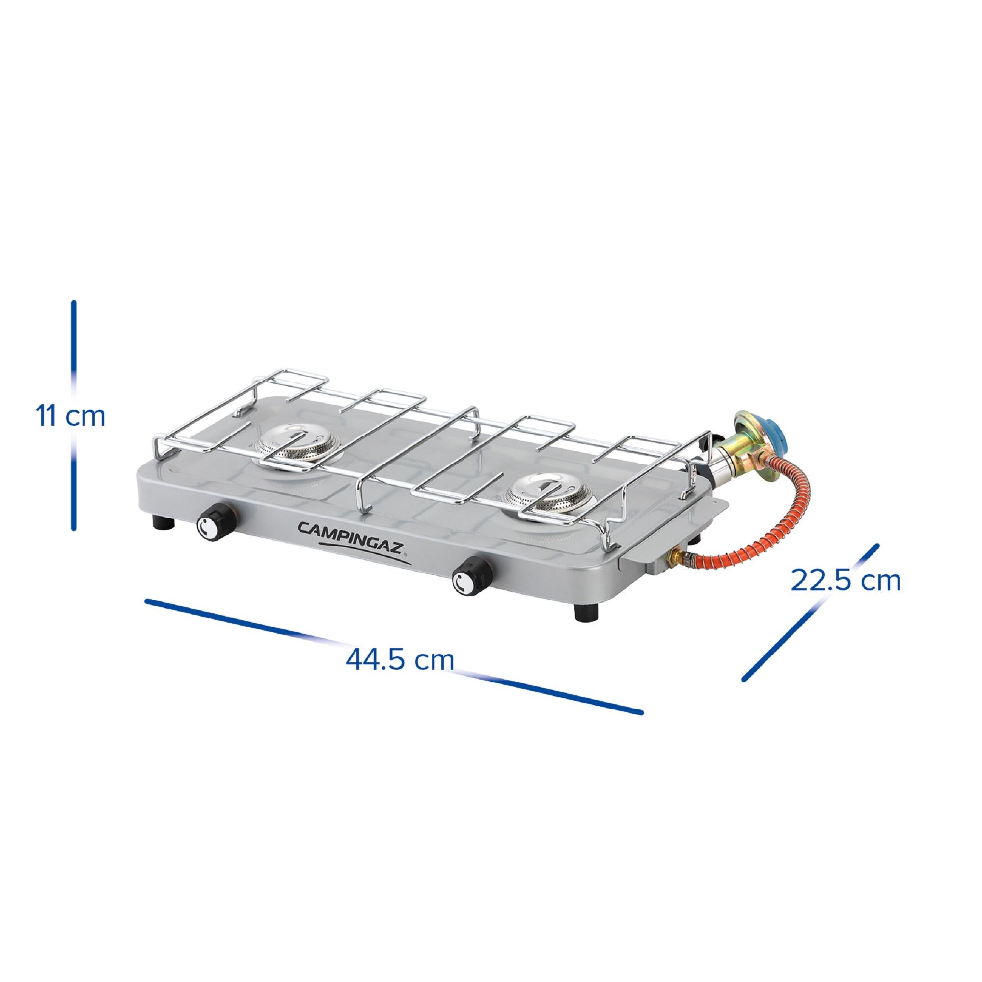 Hornillo de gas dos fuegos 1600W con goma y reductor de presión Campingaz 100S 6/7