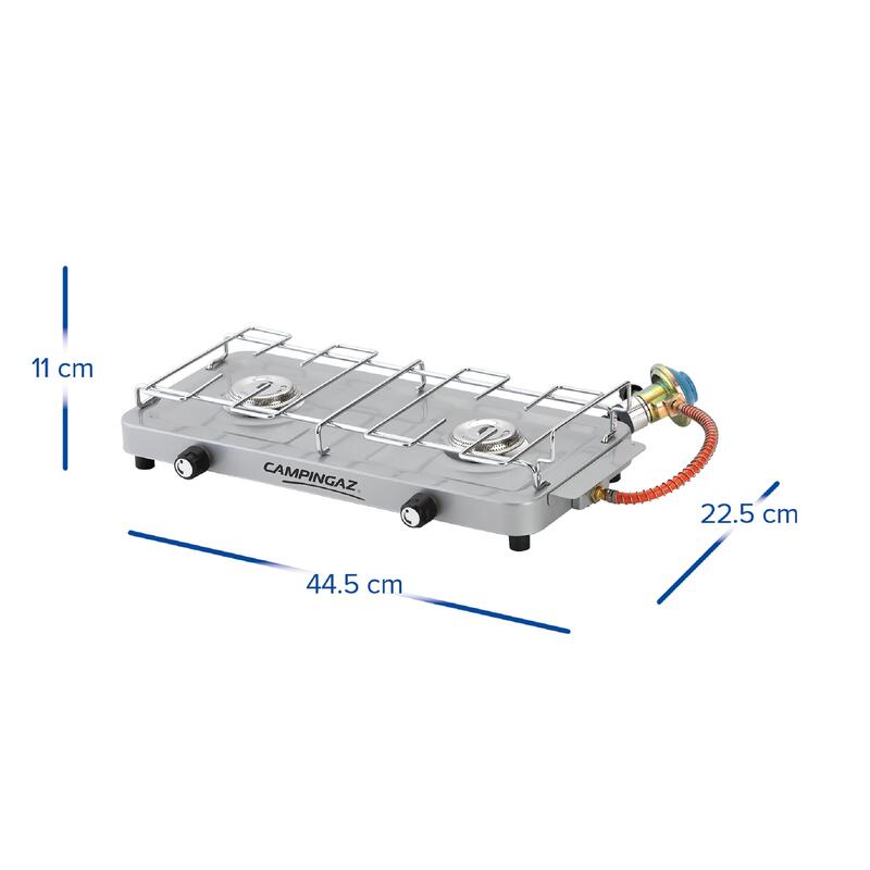 2-pits kooktoestel voor kamperen 100S Kit met drukregelaar en slang