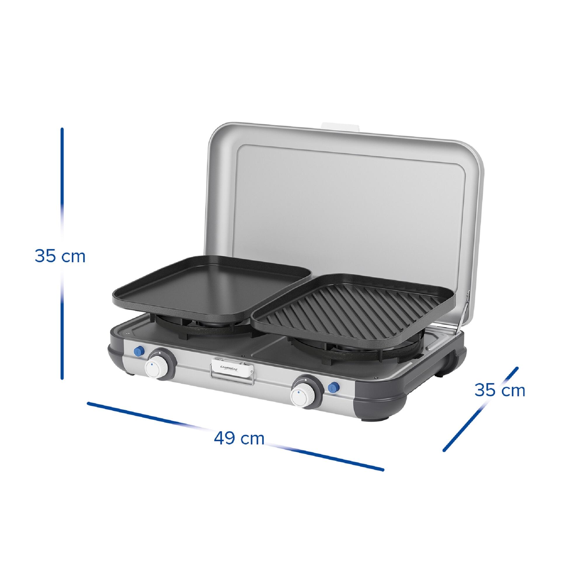 Campingkocher 2-flammig Plancha, Grill und Wok - Camp & Grill 9/20