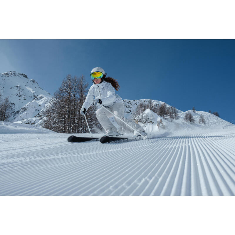 Pantalon de ski chaud et ajusté femme, 500 beige