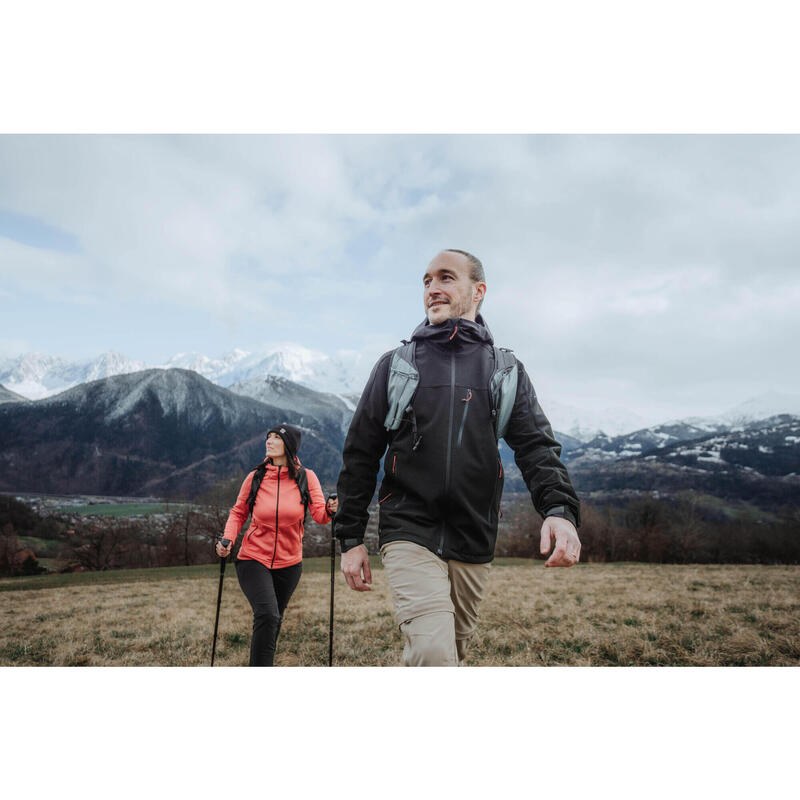 Erkek Outdoor Trekking Rüzgar Kesici Softshell Mont - Siyah - MT500
