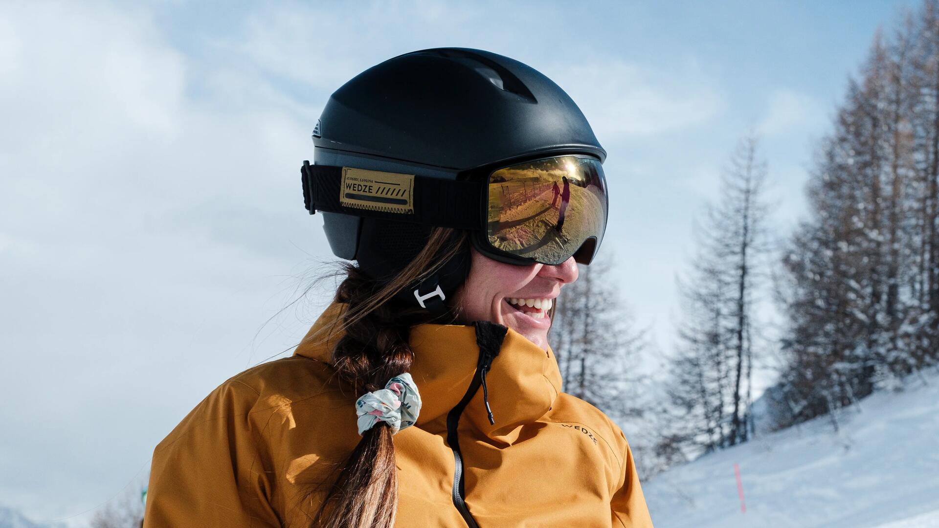 man wearing ski goggles