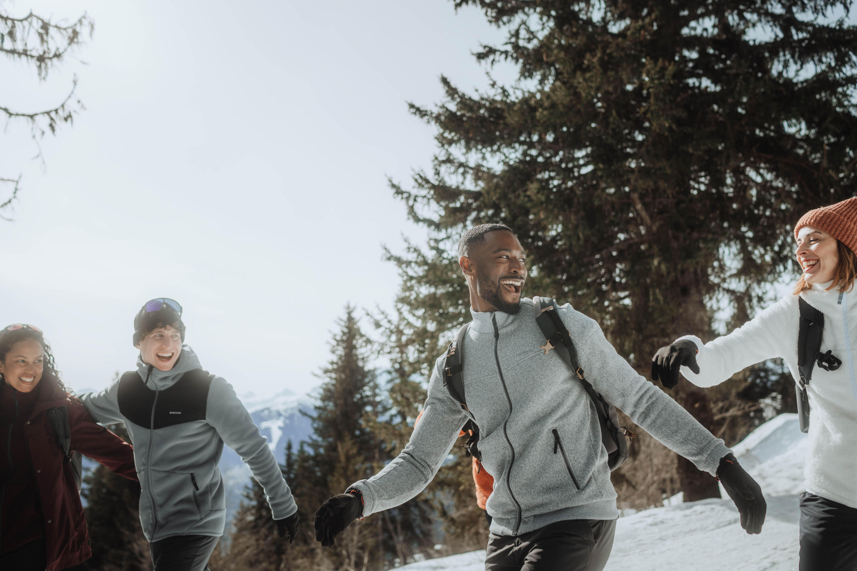 Polaire chaude de randonnée homme, NH100 gris 7/8