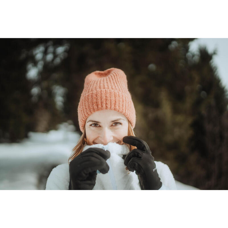 Kadın Sıcak Tutan Outdoor Polar Kışlık Mont/Kar Montu - Beyaz - SH500