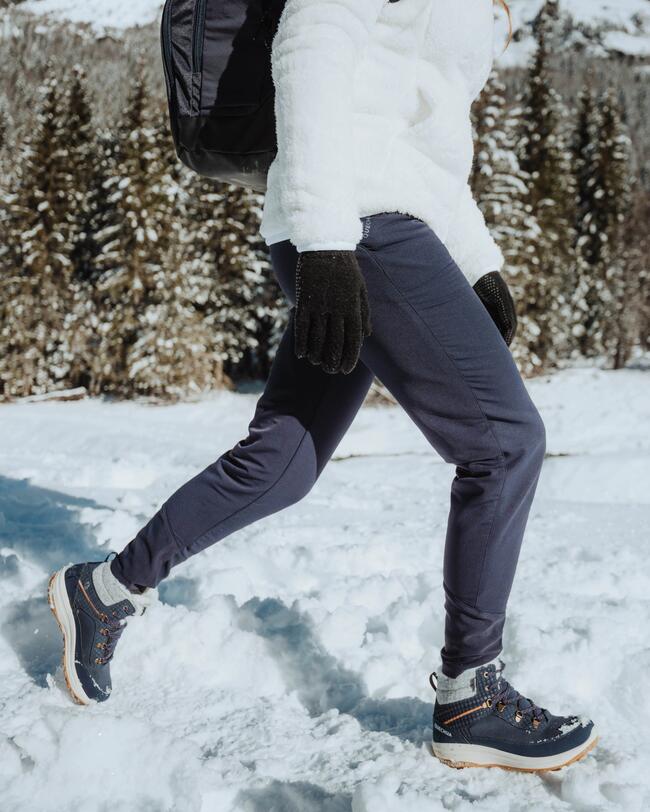Wanderschuhe Damen halbhoch warm Winterwandern SH500 blau 
