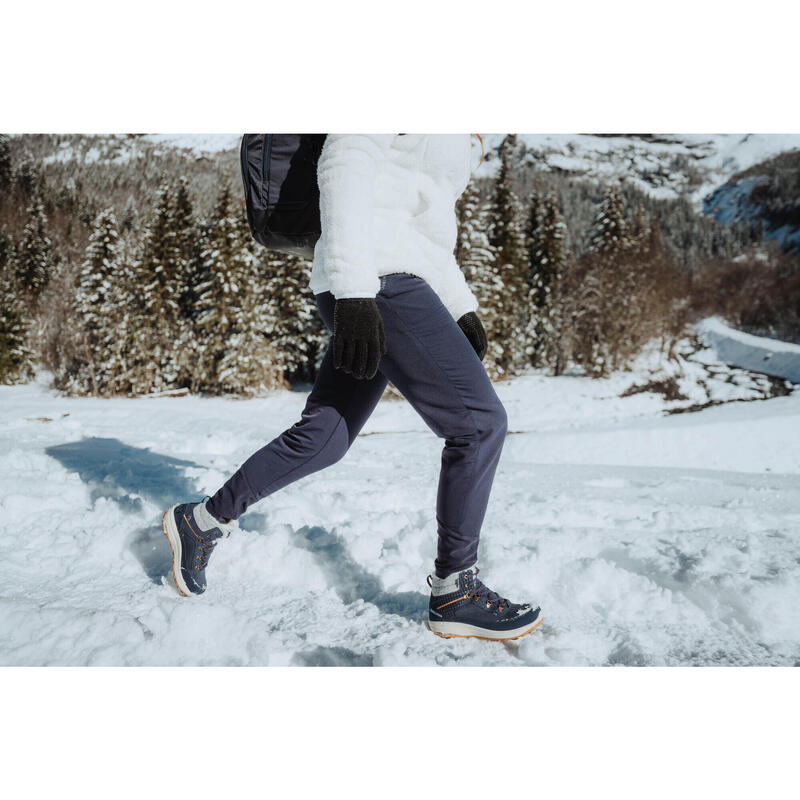 Pantalon Iarnă Călduros Hidrofob Drumeție pe zăpadă SH500 Albastru Damă