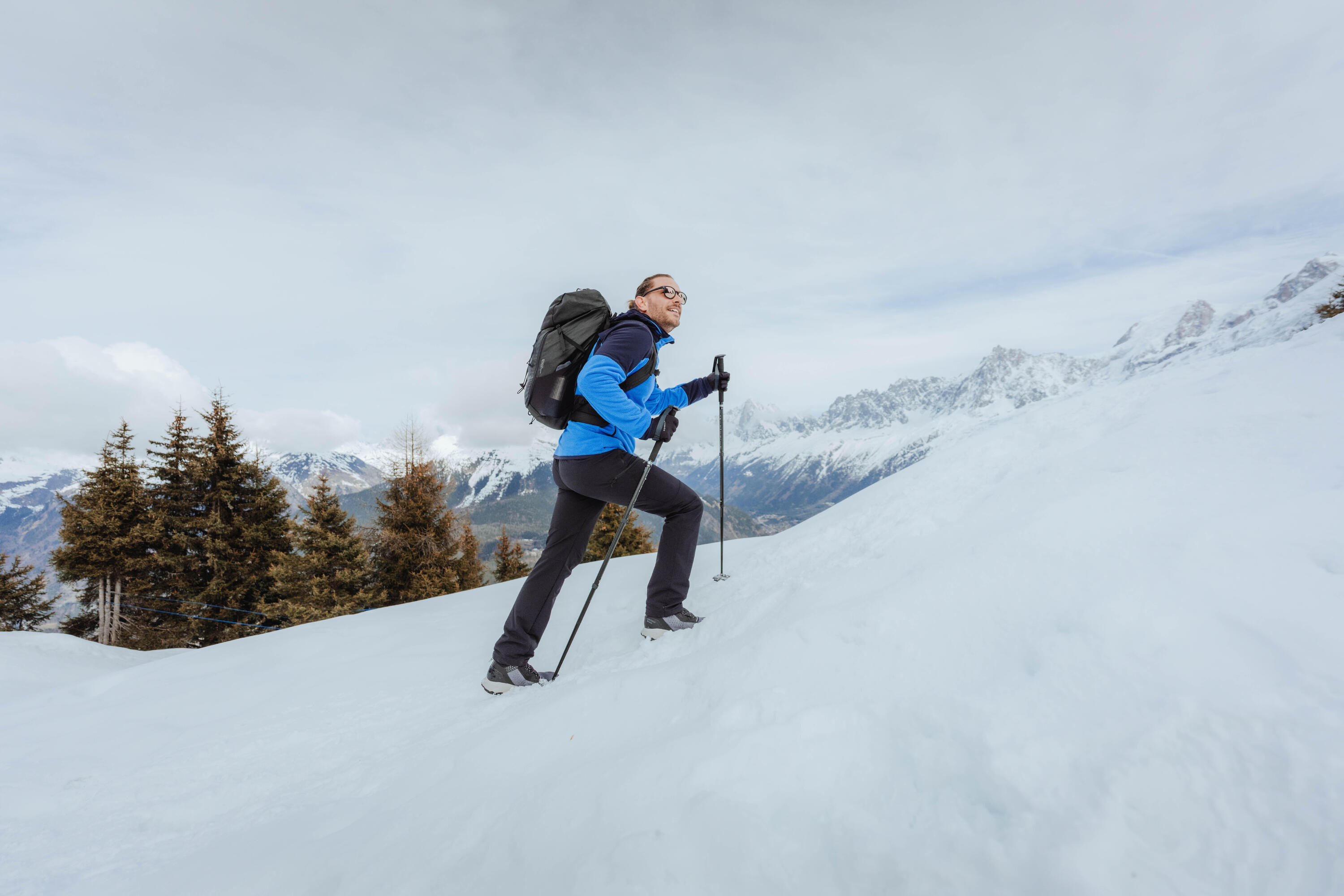 Polaire chaude de randonnée homme, MH500 Mountain bleu 10/11