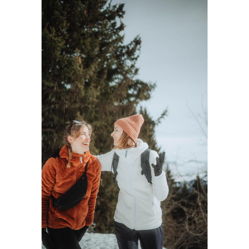 Kadın Sıcak Tutan Outdoor Polar Kışlık Mont/Kar Montu - Beyaz - SH500